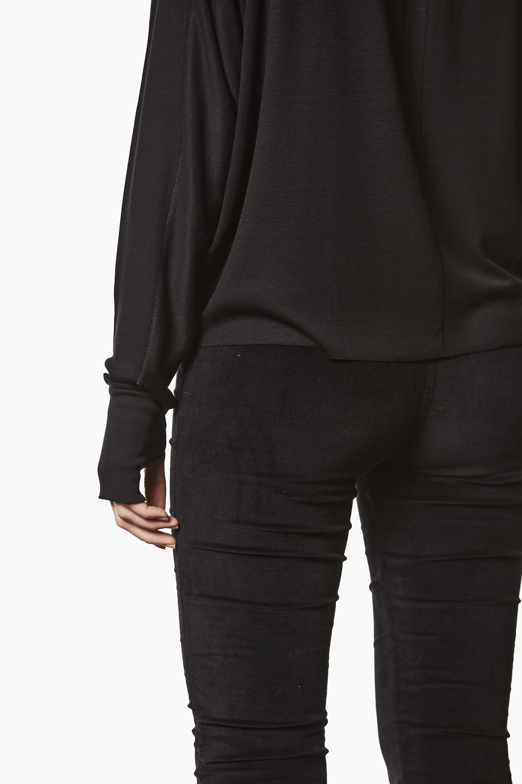 THOM KROM Oversized Viscose Stretch Mock Neck Long-Sleeve Top Langarm, Ärmel, Hosen, Pullover, Mantel