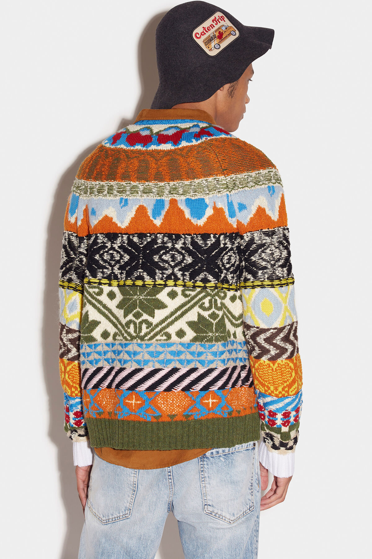 DSQUARED2 Wool Blend Globetrotter Sweater DSQUARED2 Wool Blend Globetrotter Sweater