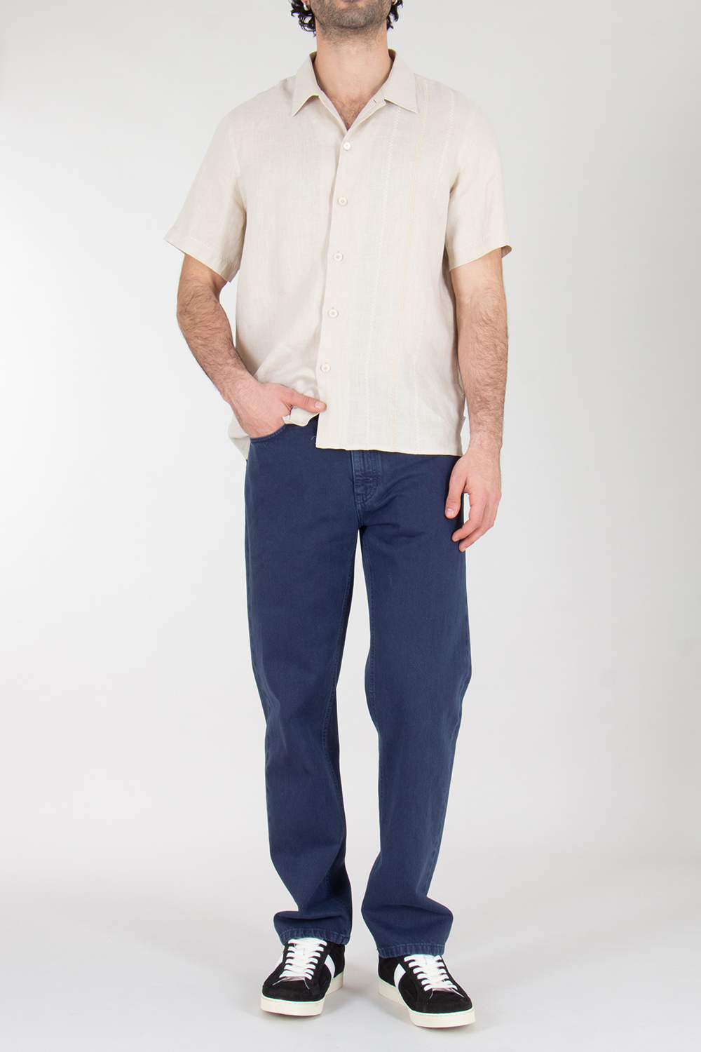 PAUL SMITH Relaxed Fit Embroidered Linen Shirt