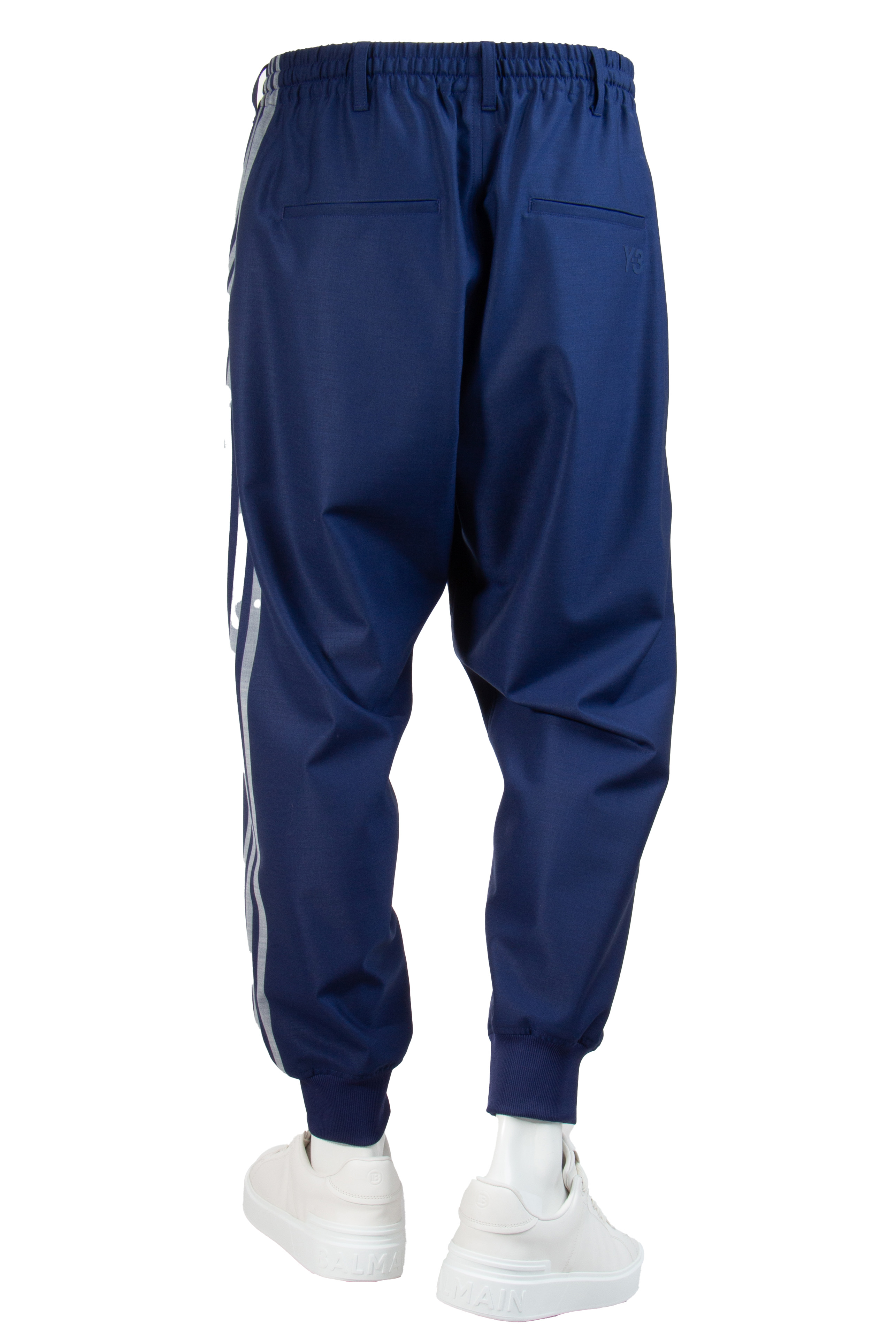 Y-3 Wool Blend Cuffed 3 Stripe Pants Y-3 Wool Blend Cuffed 3 Stripe Pants