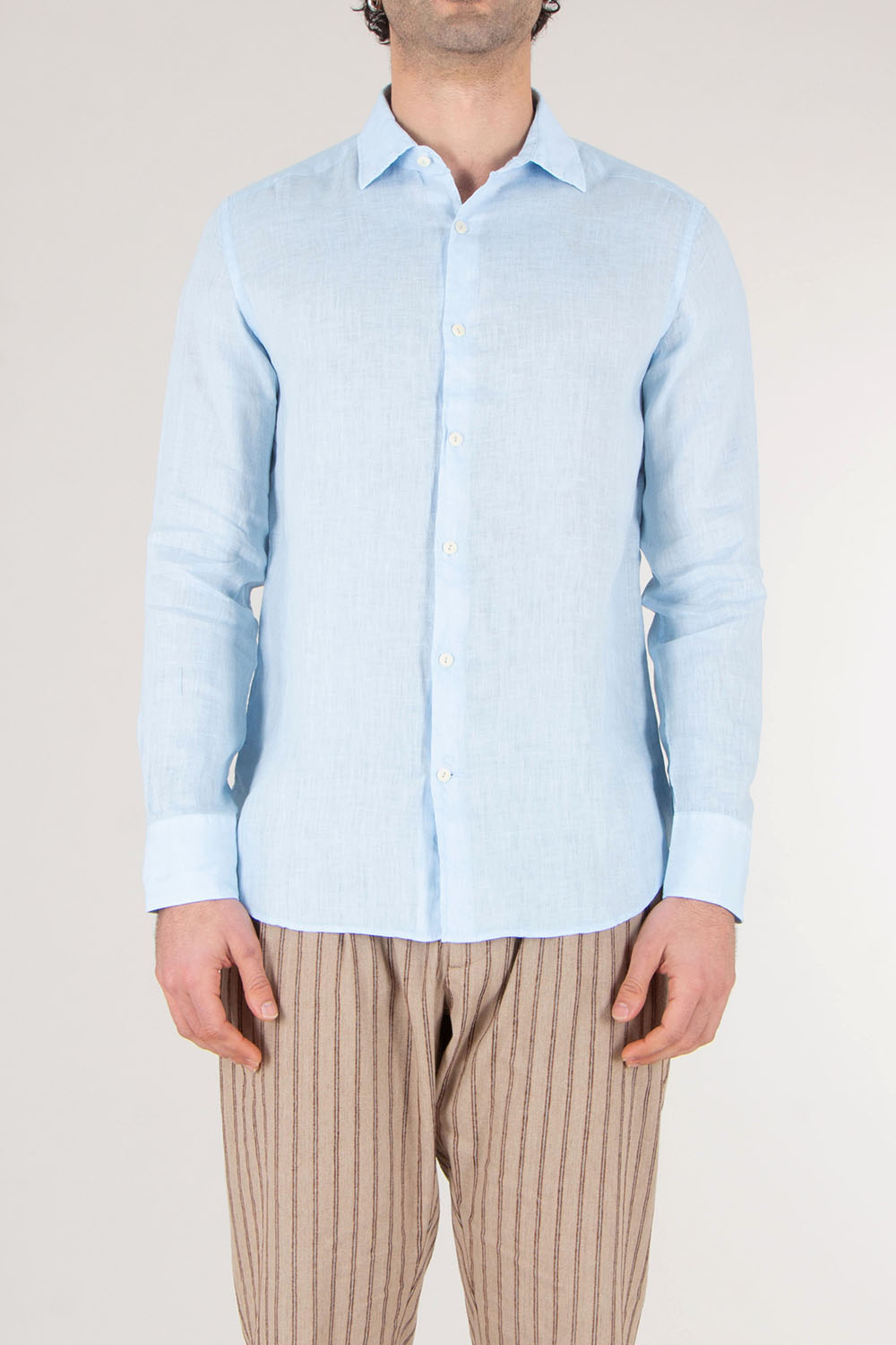 MC 2 SAINT BARTH Regular Fit Linen Shirt Pamplona