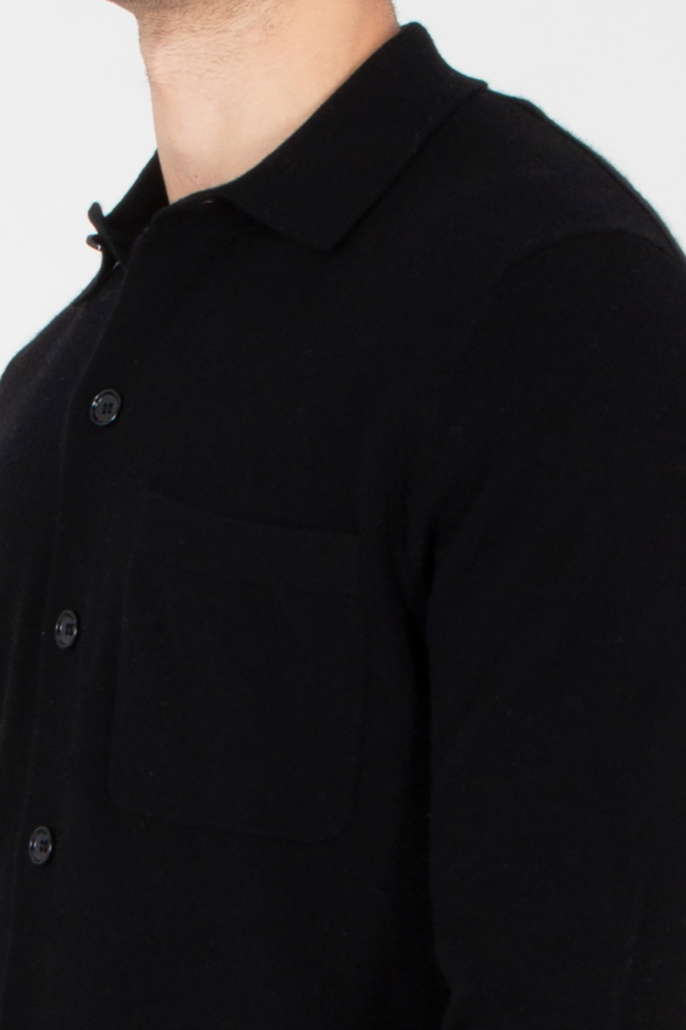 ALLUDE Regular Fit Cotton-Cashmere Blend Knit Shirt