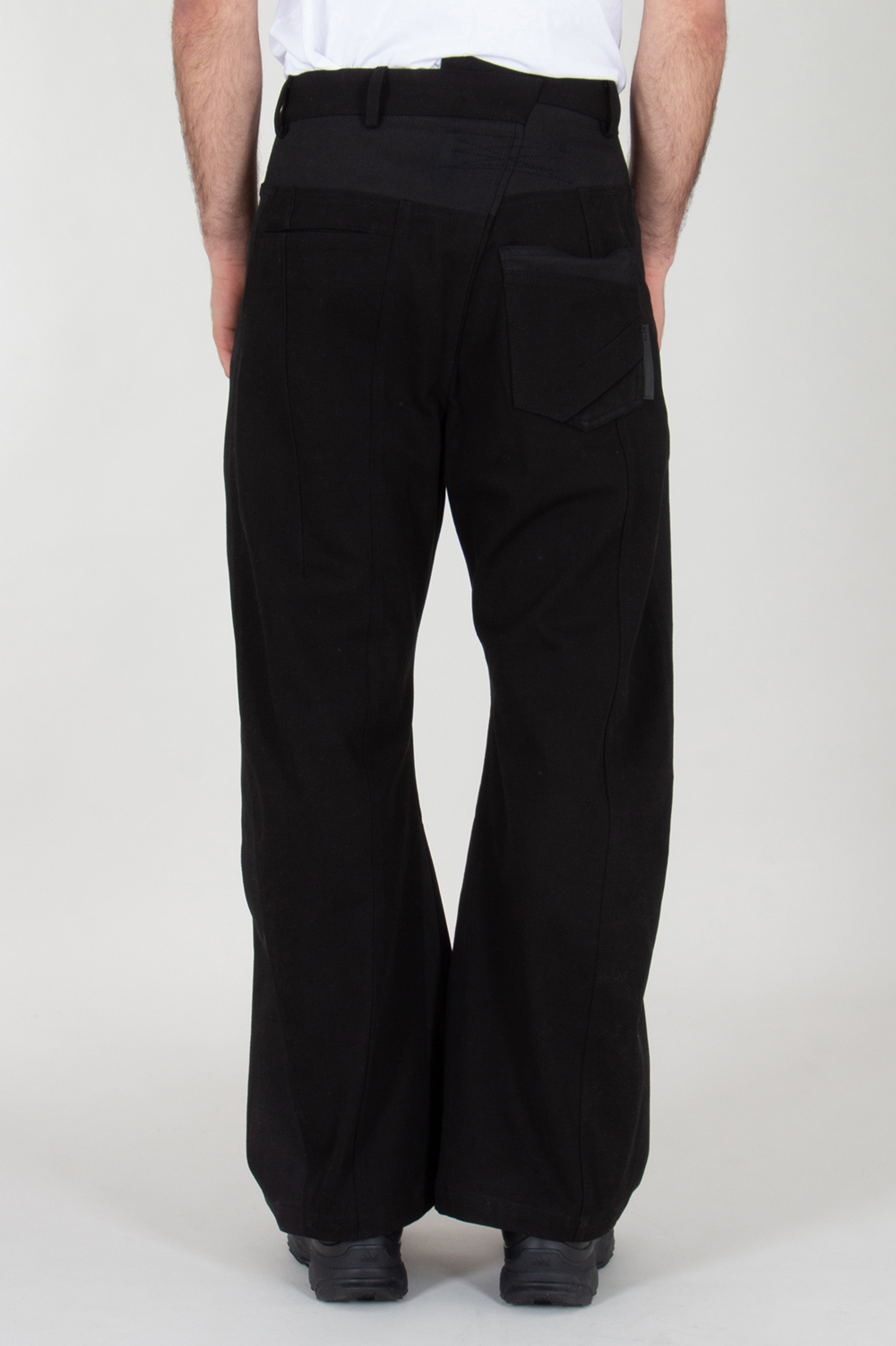 XLM Regular Fit Paneled Wide Leg Denim Jeans