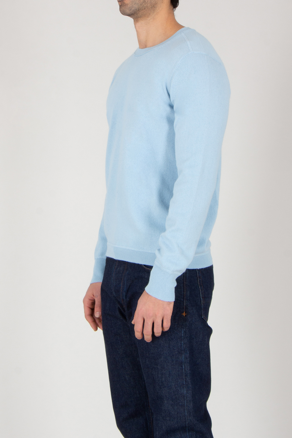 ALLUDE Regular Fit Cotton-Cashmere Blend Crew Neck Sweater