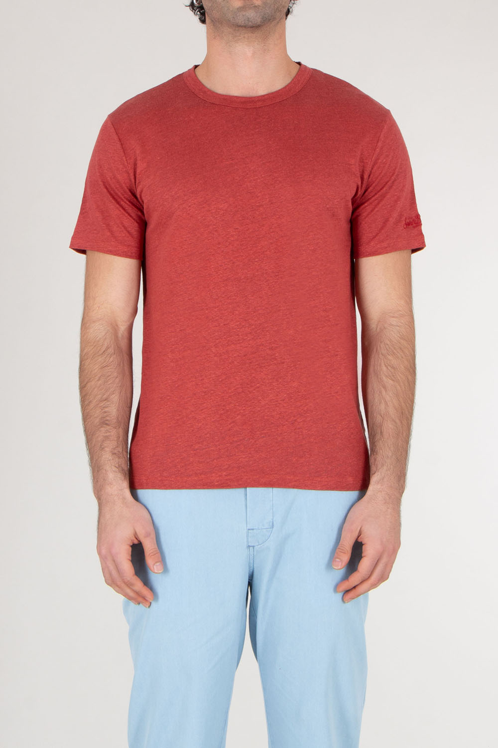 MC 2 SAINT BARTH Regular fit short sleeve Linen T-Shirt Ecsta