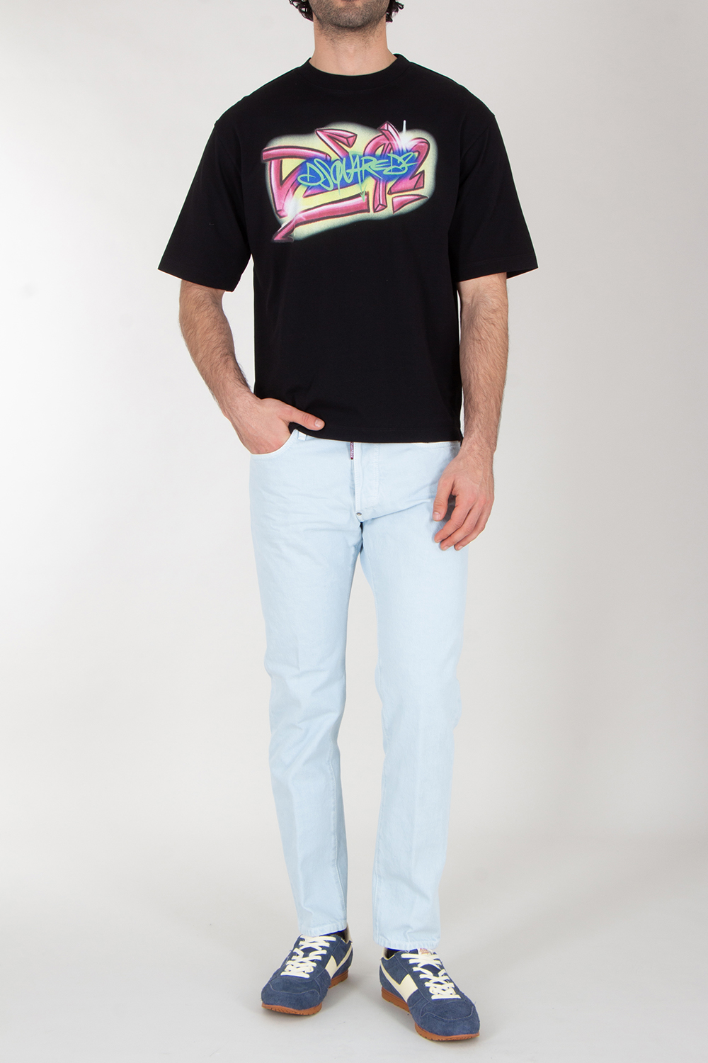 DSQUARED2 Loose Fit Cotton Graffiti T-Shirt