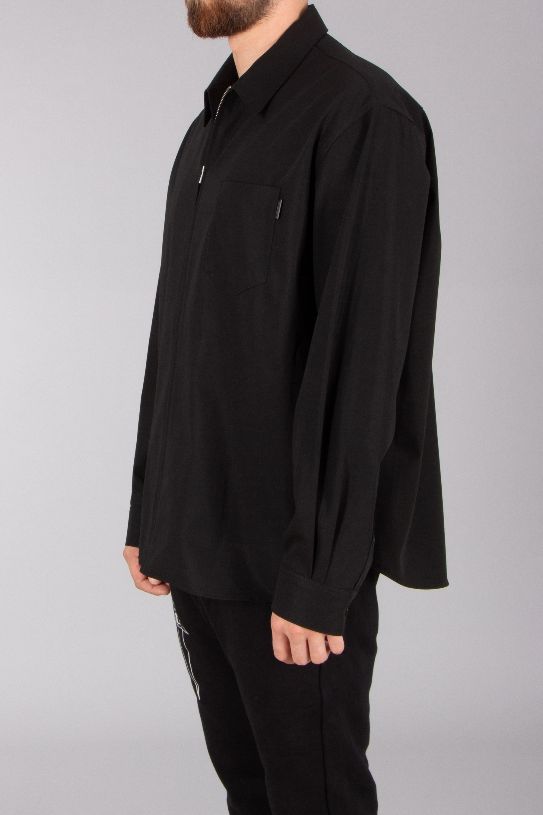 JUUN.J Semi-Oversized Fit Cotton Zip-Up Overshirt JUUN.J Semi-Oversized Fit Cotton Zip-Up Overshirt