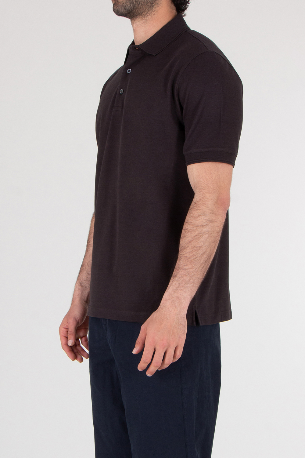 CANALI Regular Fit Textured Cotton Polo Shirt