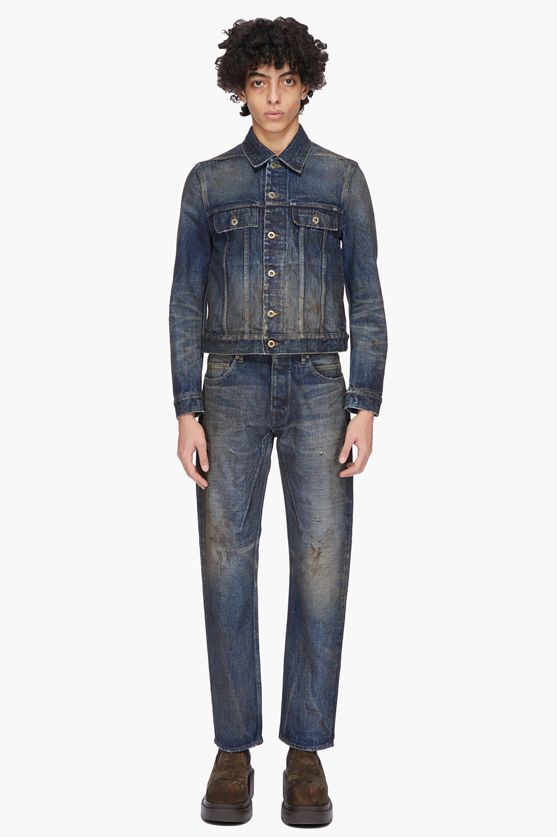 RICK OWENS DRKSHDW Kurdt Cut Cotton Denim Jeans Hosen, Mantel, Jeans, Jacke, Weste
