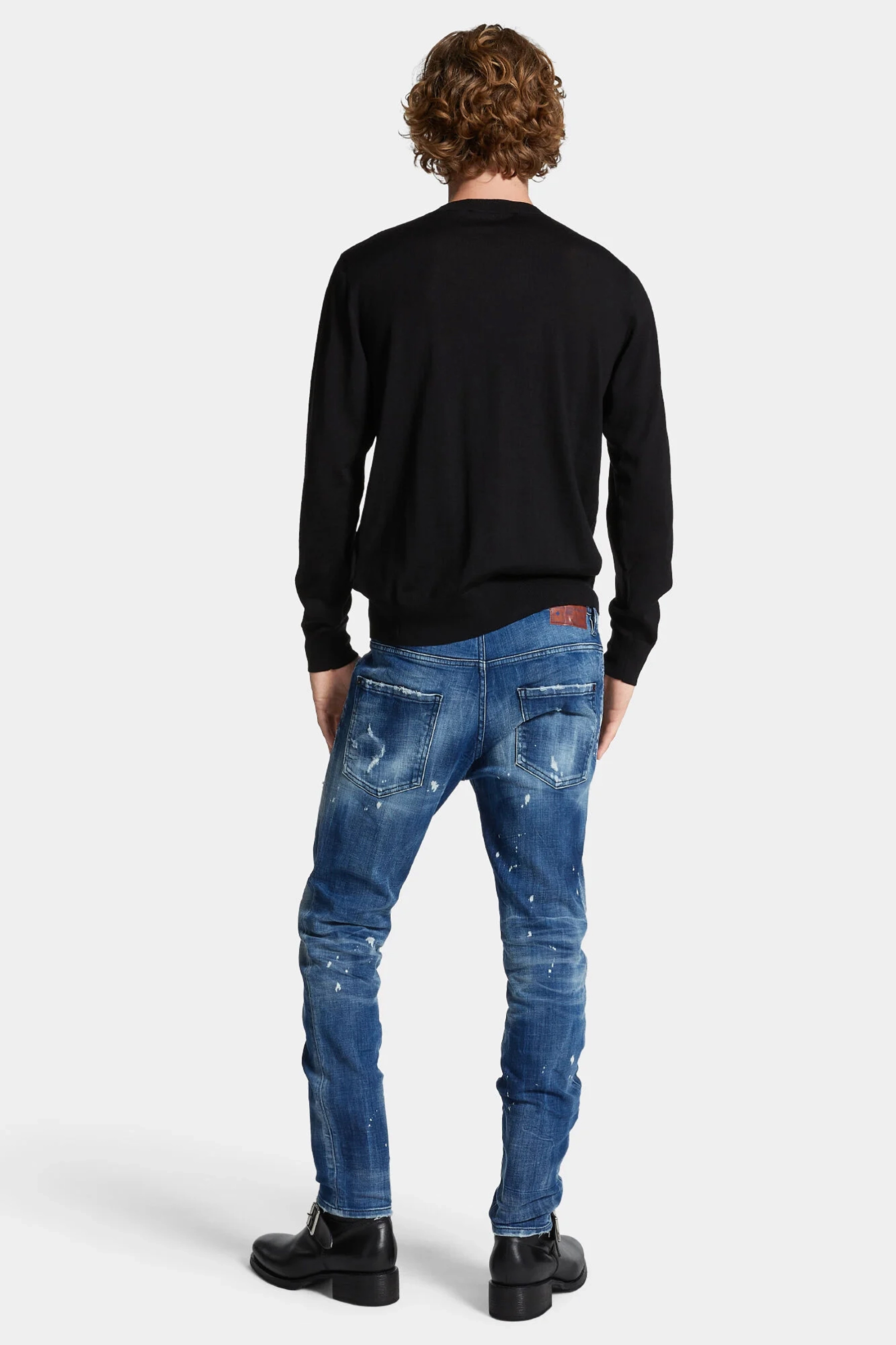 DSQUARED2 Medium Filo Blu Wash Cotton Stretch Denim Skater Jeans DSQUARED2 Medium Filo Blu Wash Cotton Stretch Denim Skater Jeans