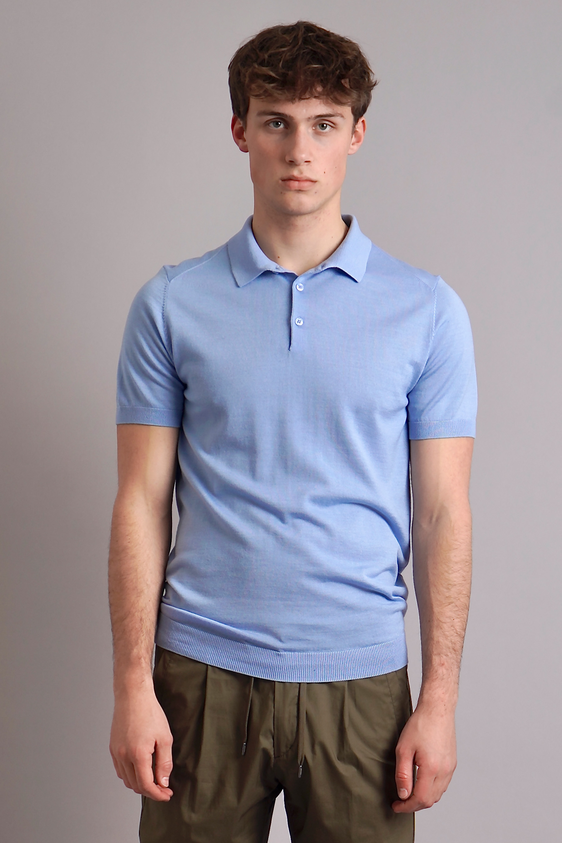 MIENTUS BERLIN Extrafine Wool-Silk-Cashmere Blend Knit Polo