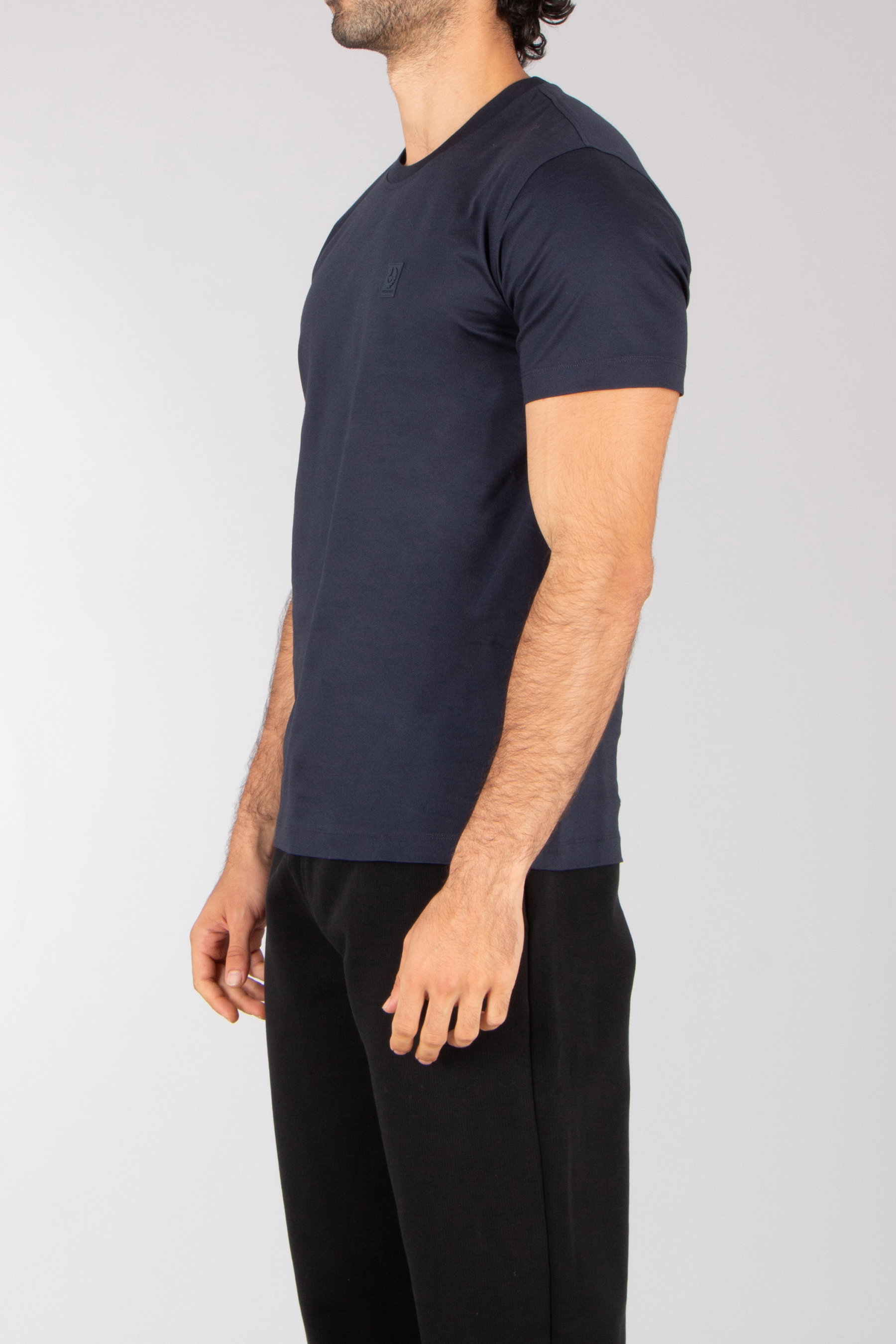 BELSTAFF Regular Fit Mercerized Organic Cotton Jersey T-Shirt Steel T-shirt, Ärmel, Hosen, Mann, Person