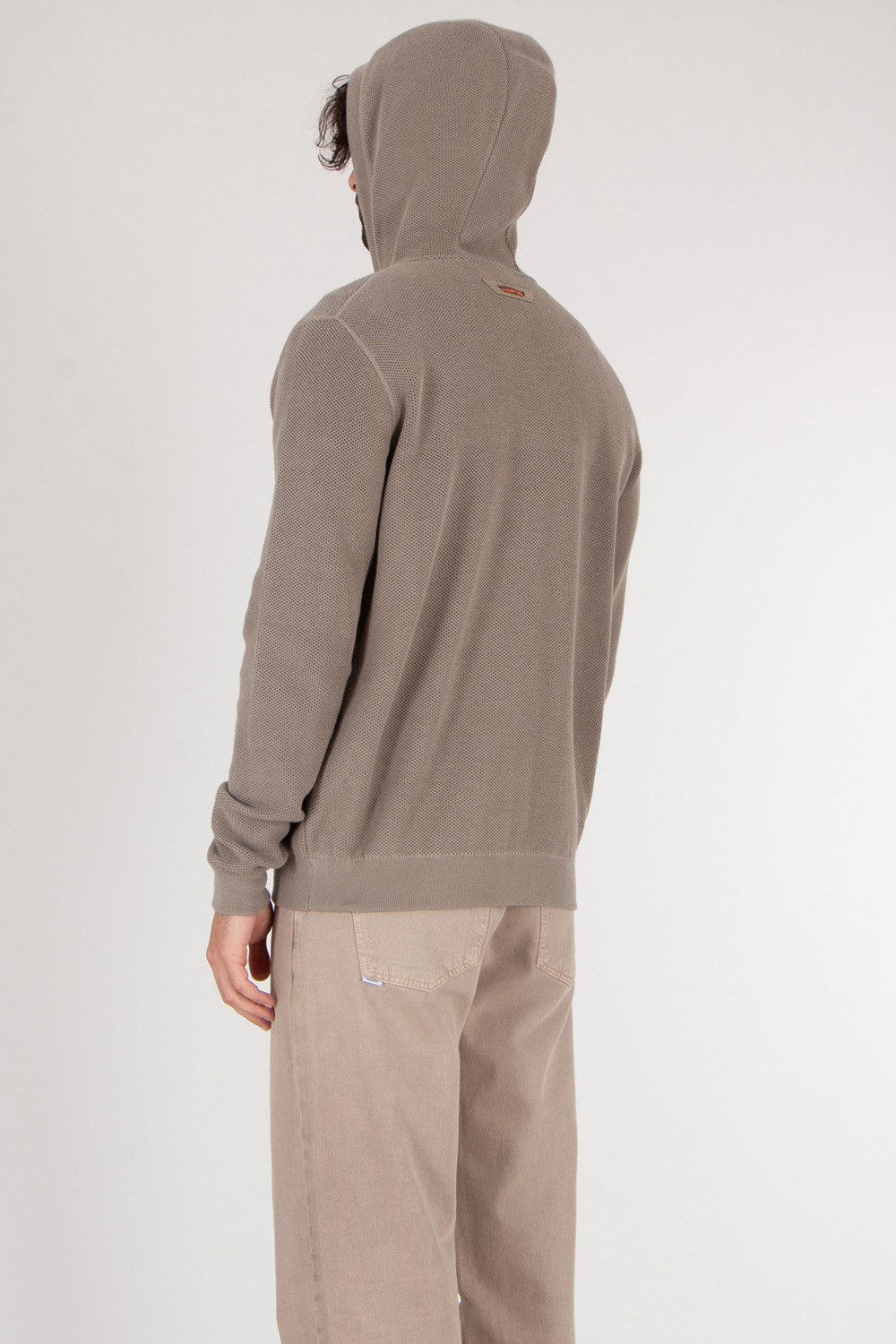SEAESE Regular Fit 3D Honeycomb Knit Hooded Sweatshirt