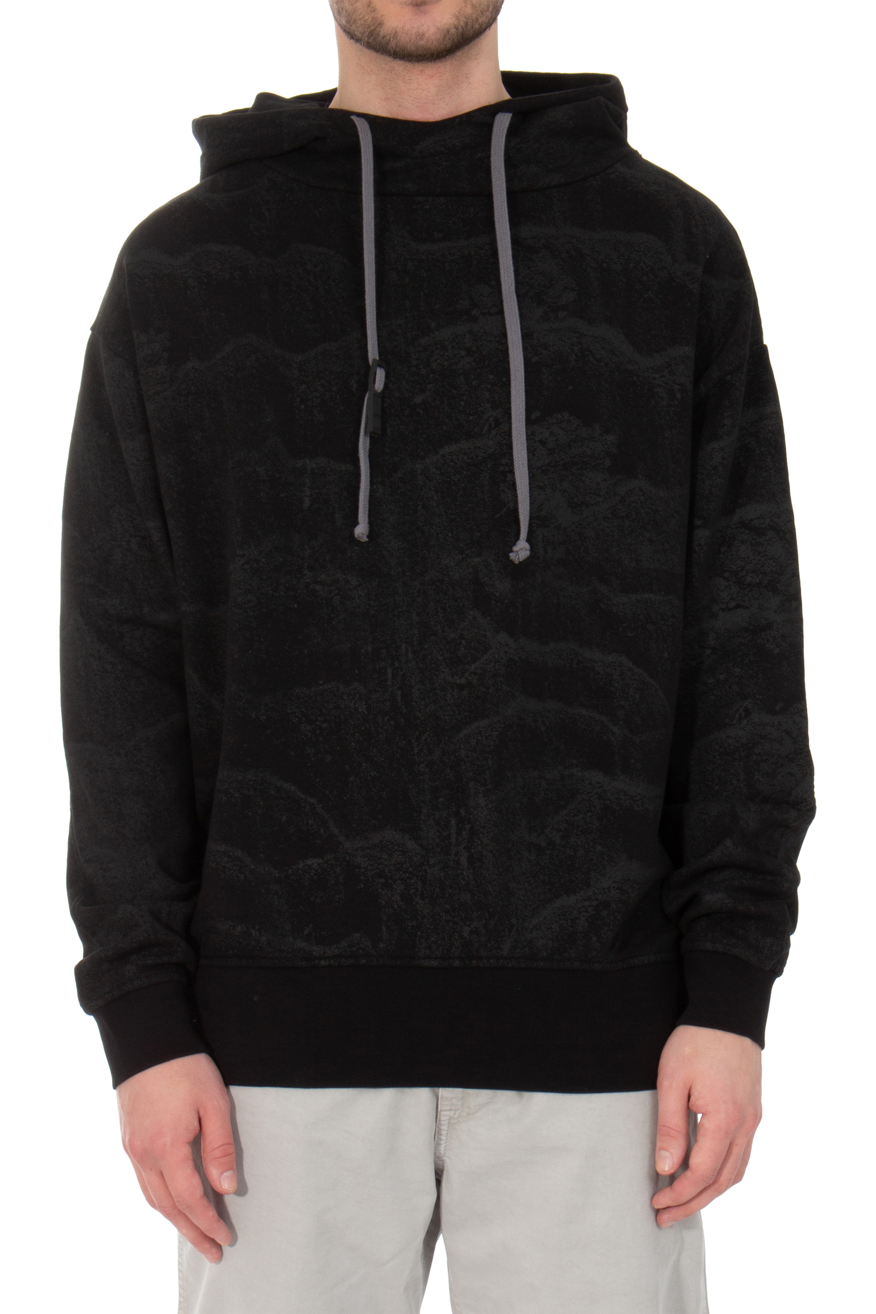 RE:VOLVER ATELIER Black Sand Print Cotton Hoodie RE:VOLVER ATELIER Black Sand Print Cotton Hoodie