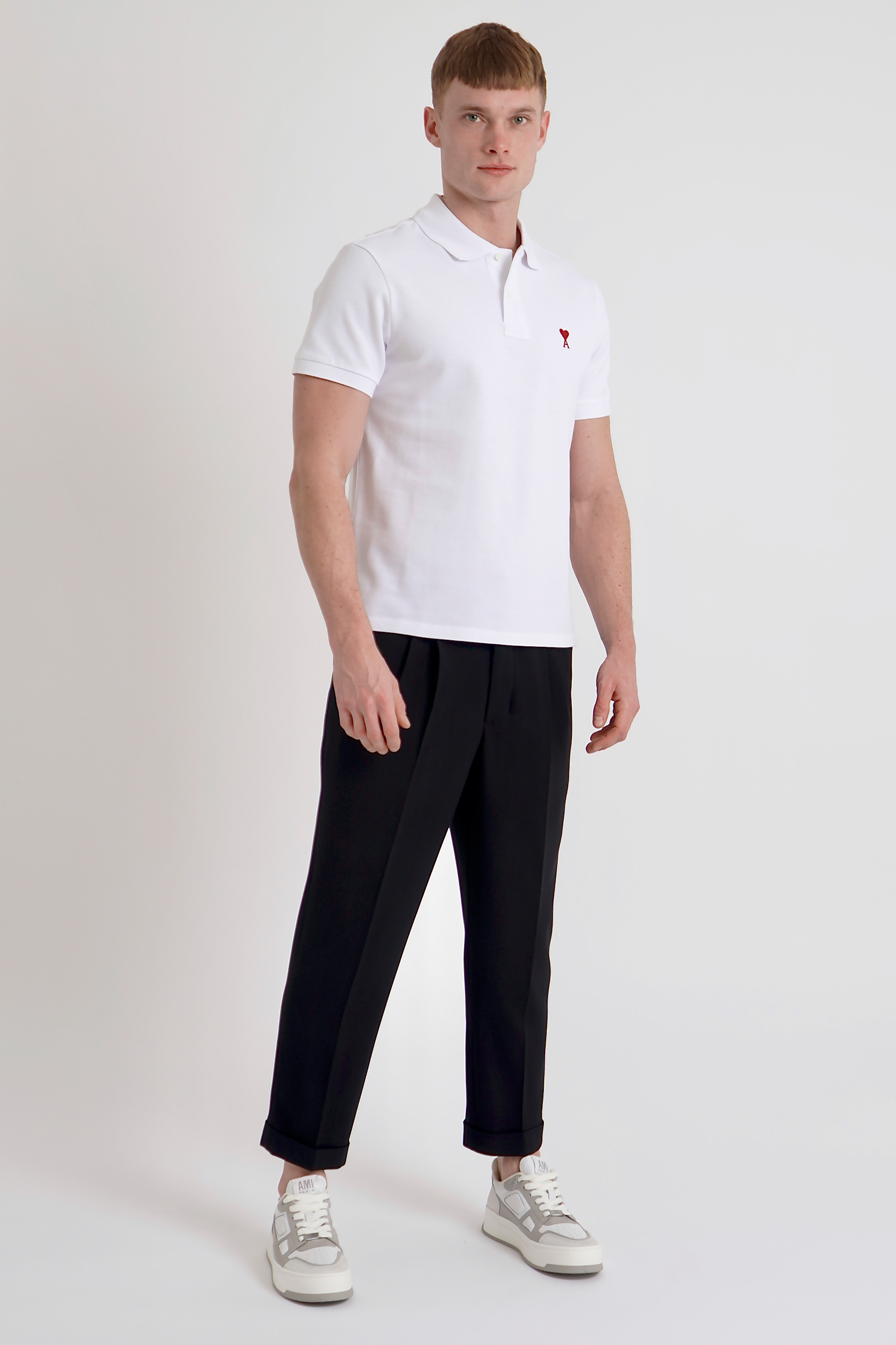 AMI PARIS Classic Fit Ami De Coeur Organic Cotton Piqué Polo Shirt AMI PARIS Classic Fit Ami De Coeur Organic Cotton Piqué Polo Shirt