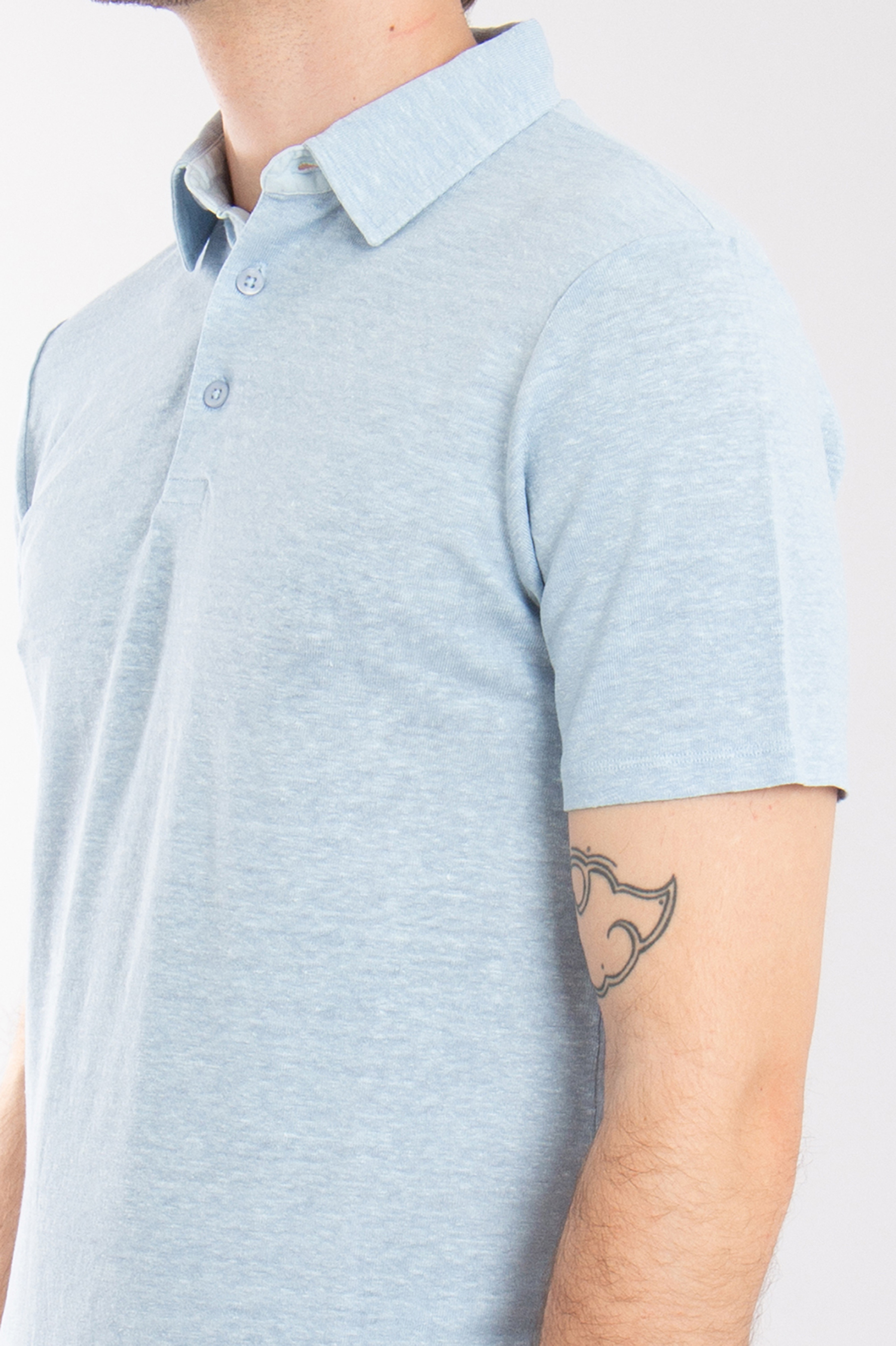 TRUSTED HANDWORK Linen Blend Polo Shirt TRUSTED HANDWORK Linen Blend Polo Shirt