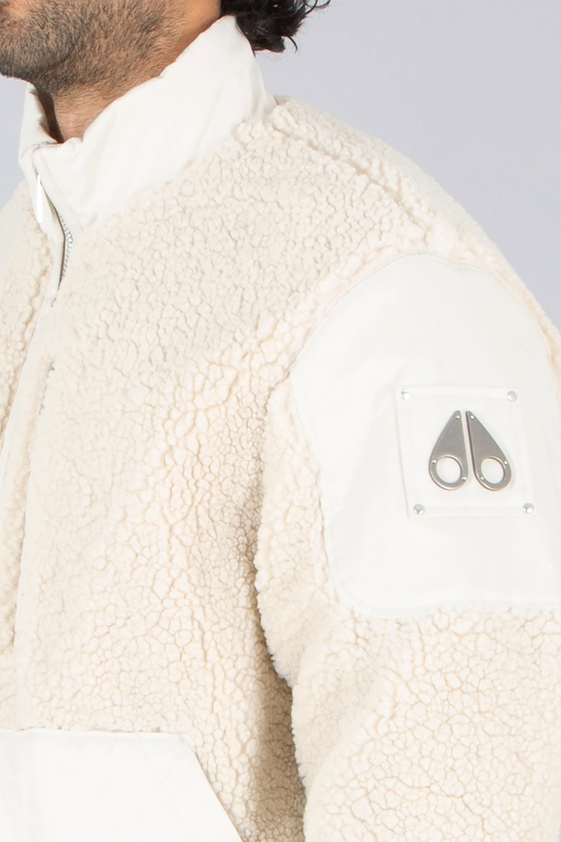 MOOSE KNUCKLES Relaxed Fit Recycled Poly-Sherpa Fleece Jacket Saglek Mantel, Jacke, Fleece, Pullover, Person