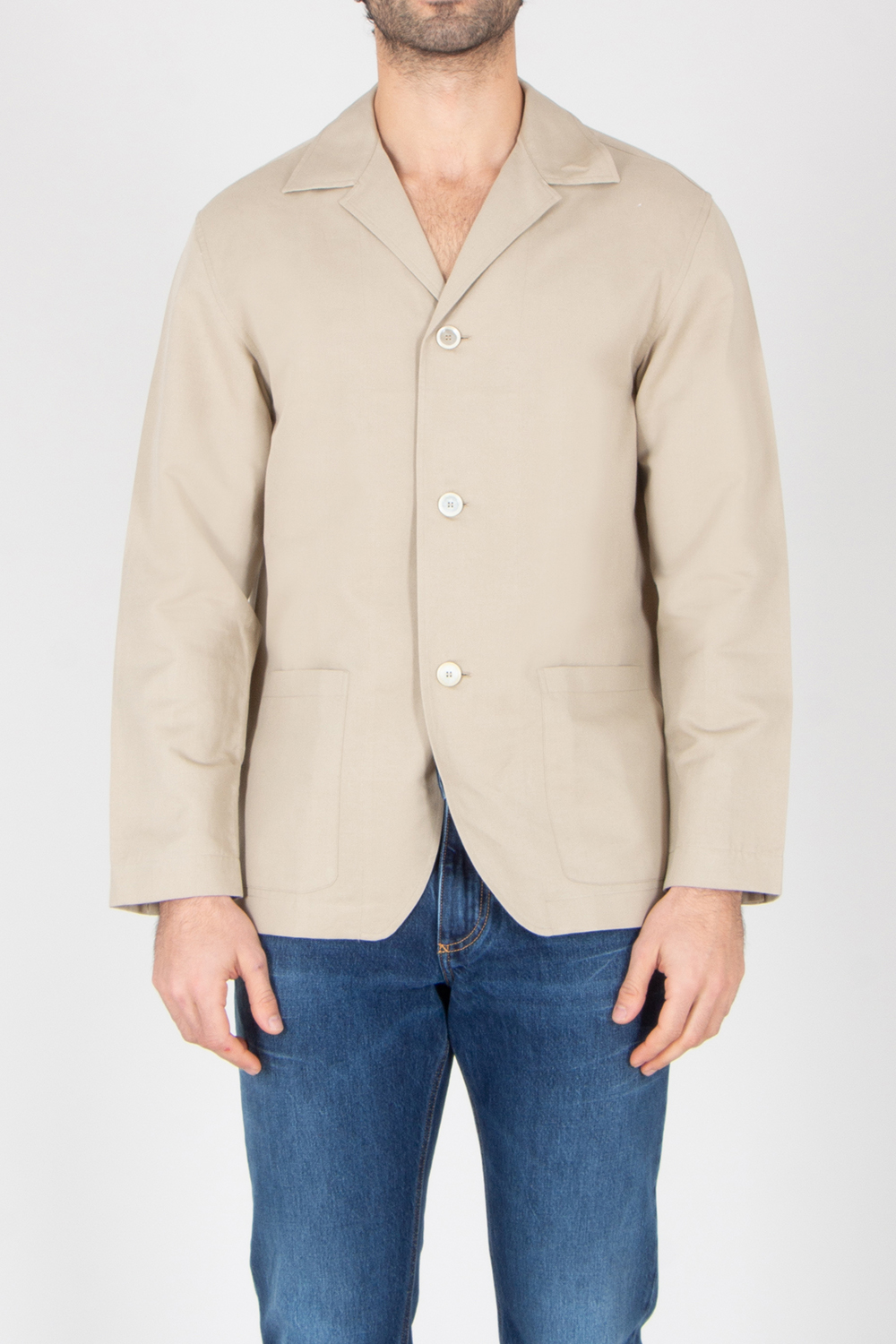 BRIONI Regular Fit Linen-Cotton Blend Blazer Shirt