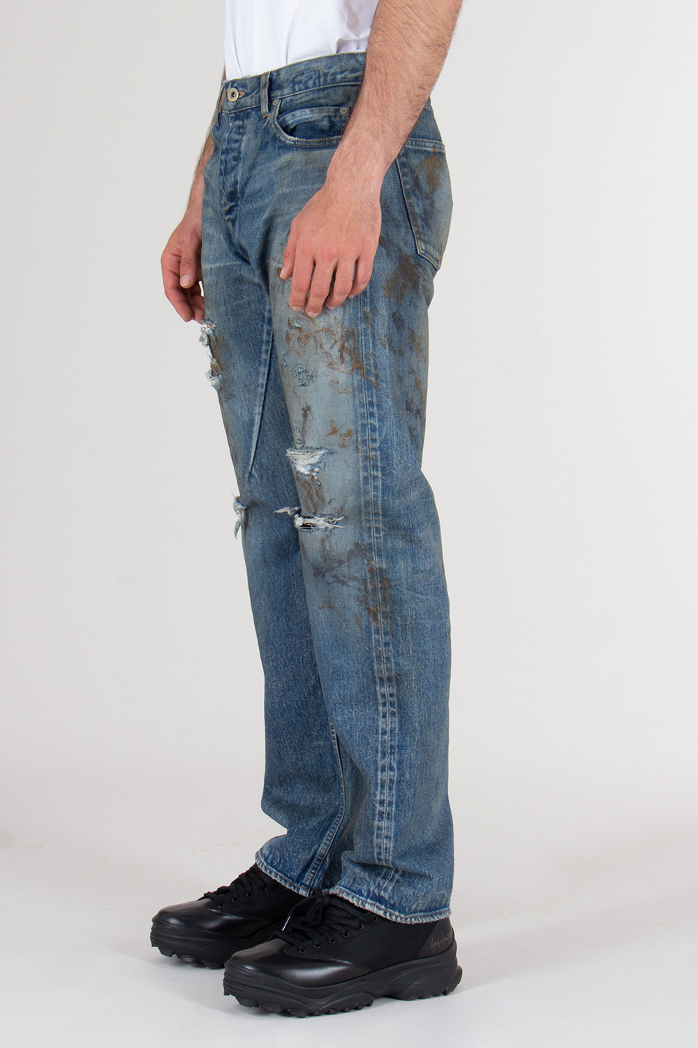 RICK OWENS DRKSHDW Regular Fit Distressed Denim Kurdt Jeans