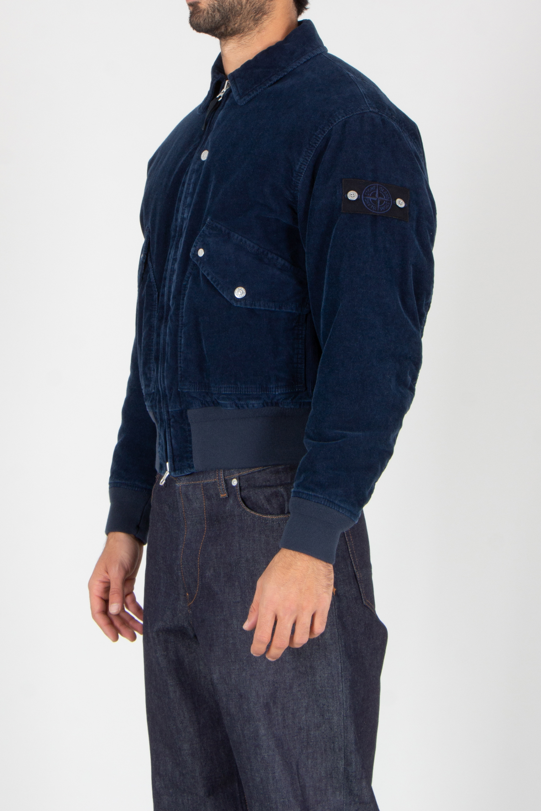 STONE ISLAND Regular Fit Rinsed Cotton Blend Micro Corduroy Jacket Hosen, Mantel, Jacke, Jeans, Langarm