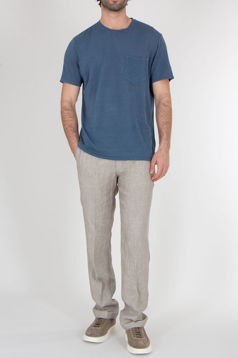 BOWERY NYC Regular Fit Linen Jersey T-Shirt Essential