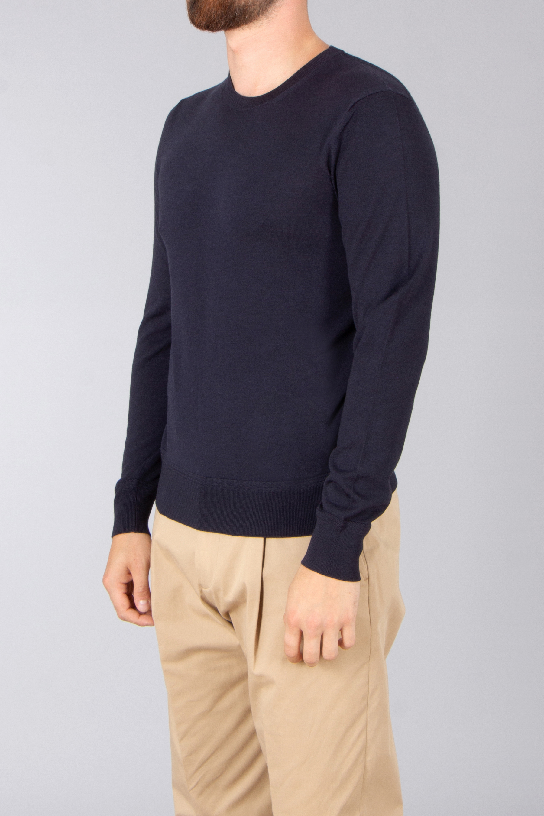 TOM FORD Regular Fit Fine Gauge Pure Wool Crew Neck Sweater Langarm, Ärmel, Pullover, Mann, Person
