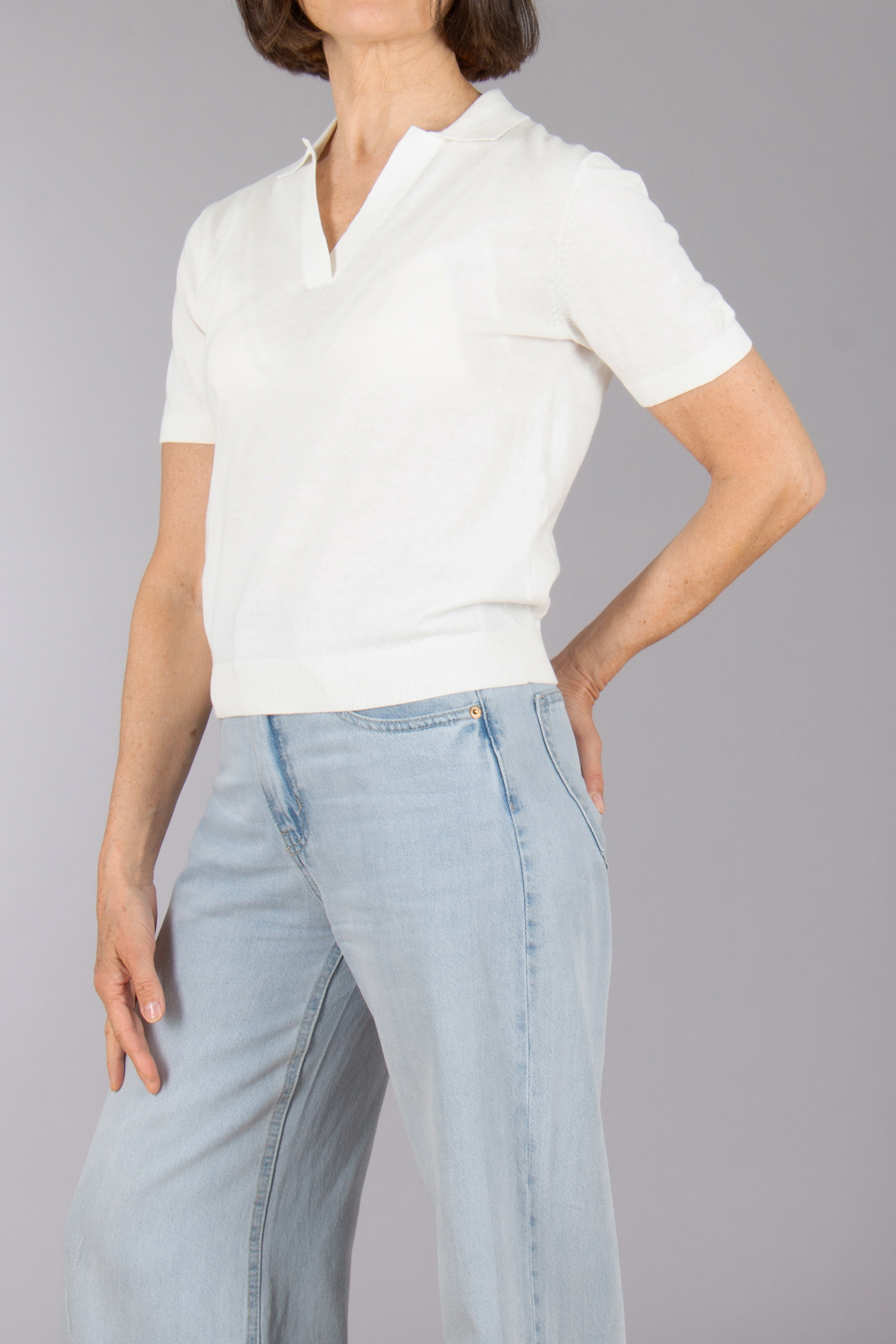 MC 2 SAINT BARTH Regular Fit Cotton Knit Polo Evonne Hosen, Bluse, Leinen, Jeans, Person