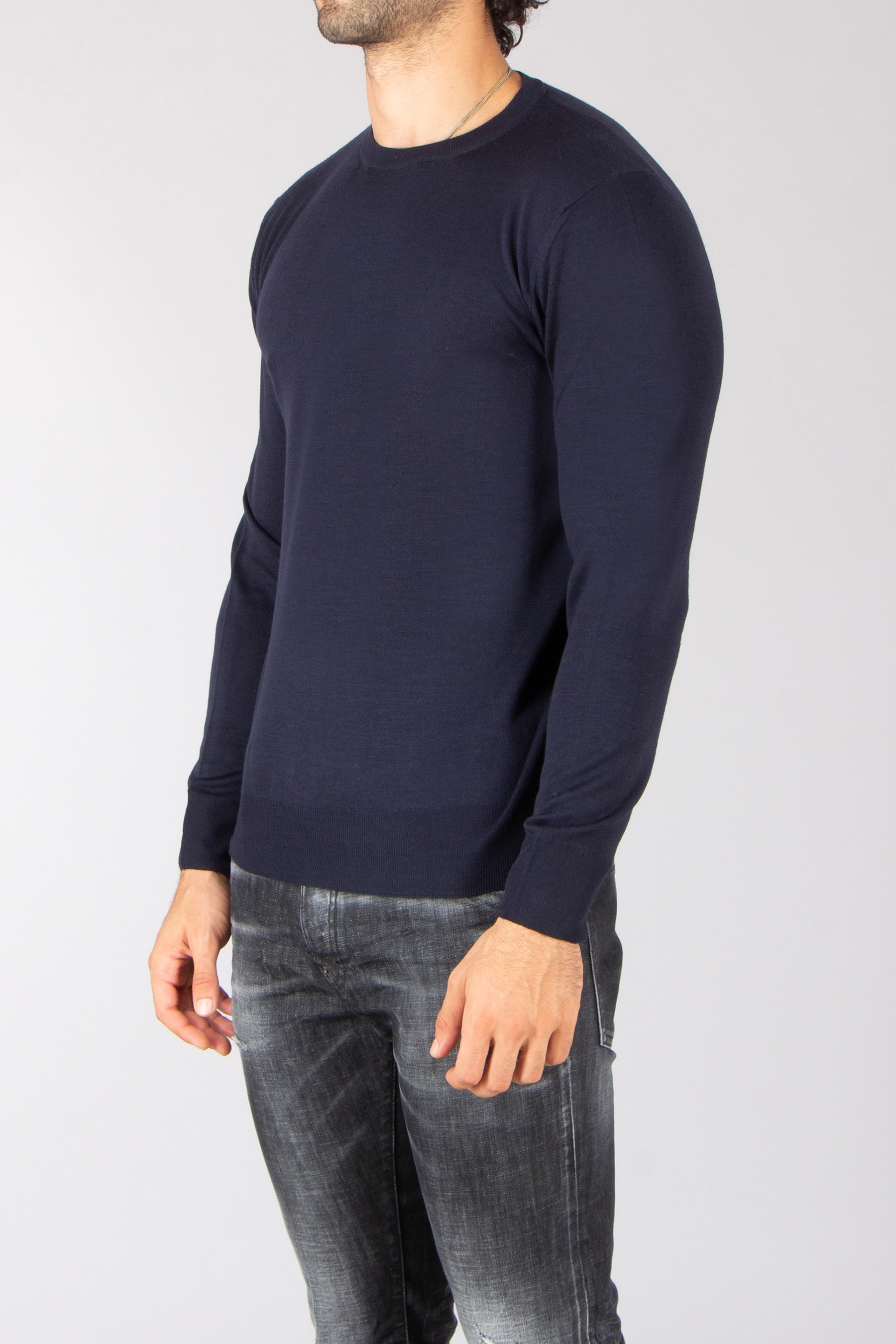 CANALI Regular Fit Travel Wool Crew Neck Sweater Bekleidung, Langarm, Ärmel, Pullover, Hosen