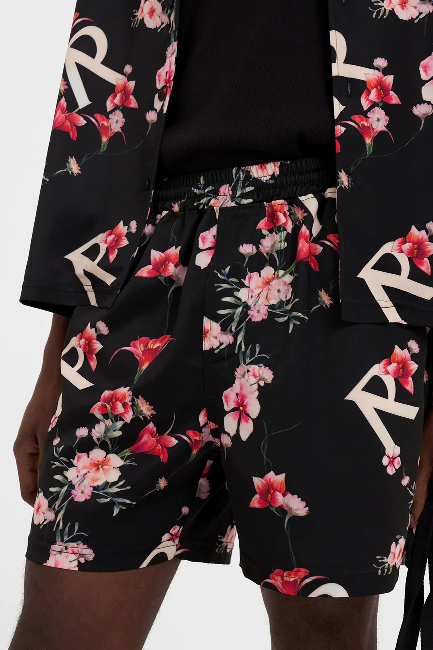 REPRESENT Floral Print Stretch Shorts