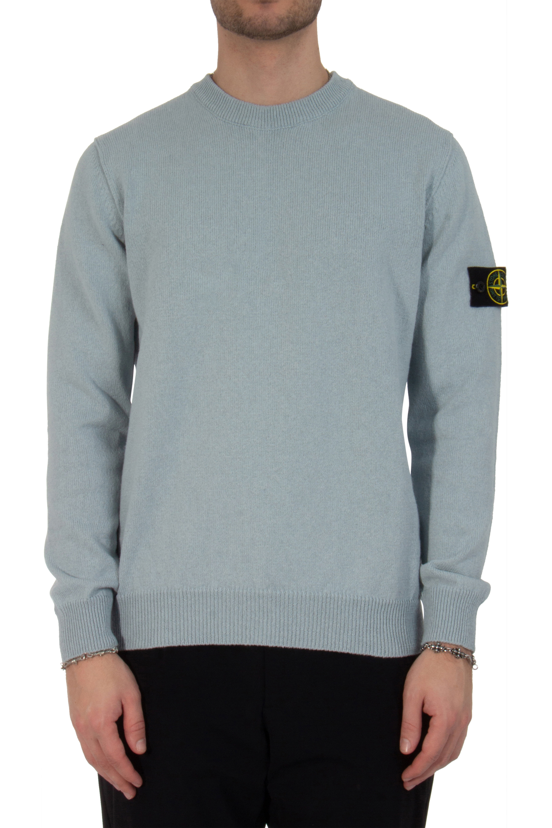 STONE ISLAND Organic Cotton Crew Neck Knit Sweater