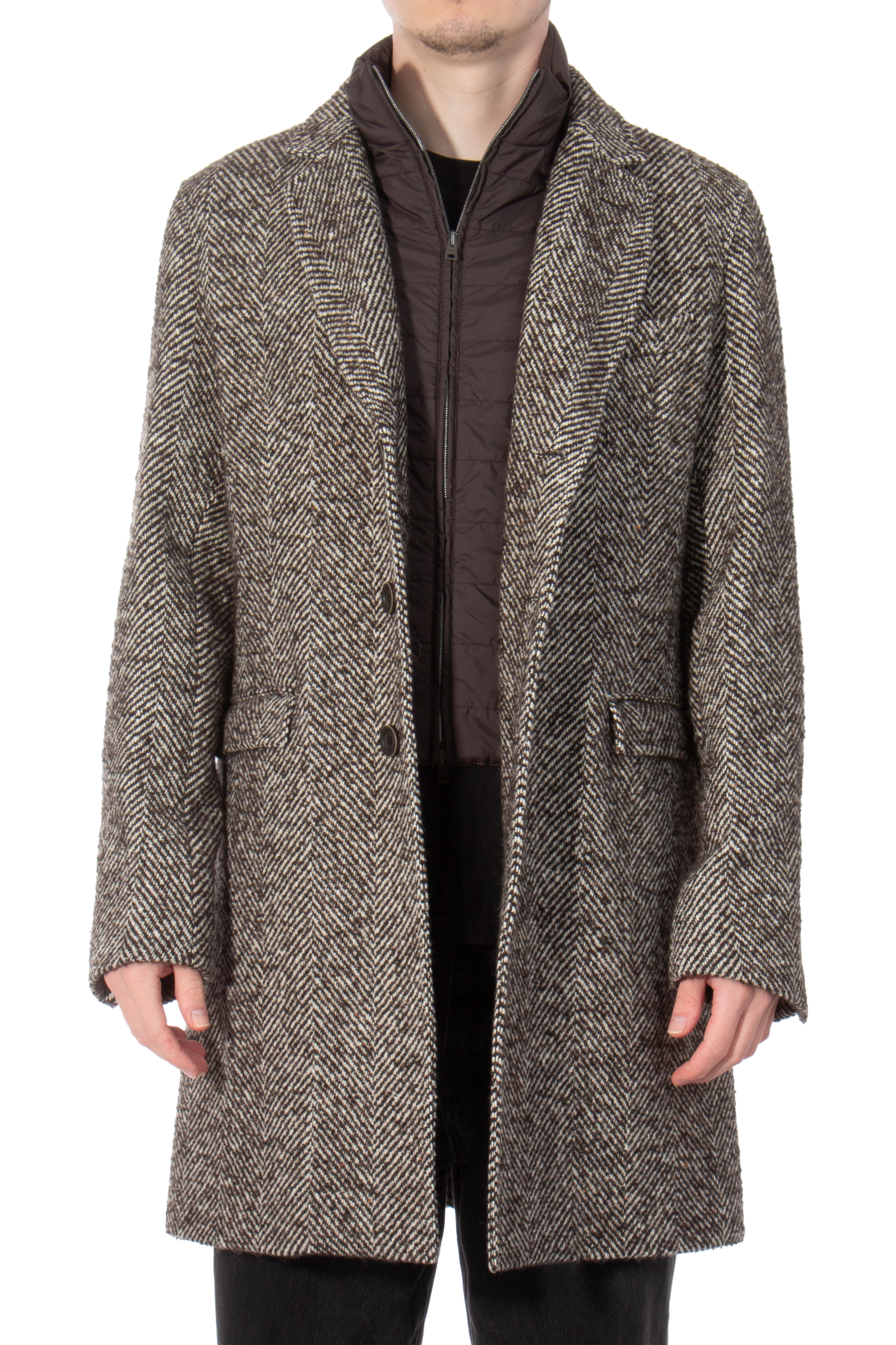 HERNO Nylon Insert Wool Mix Coat HERNO Nylon Insert Wool Mix Coat