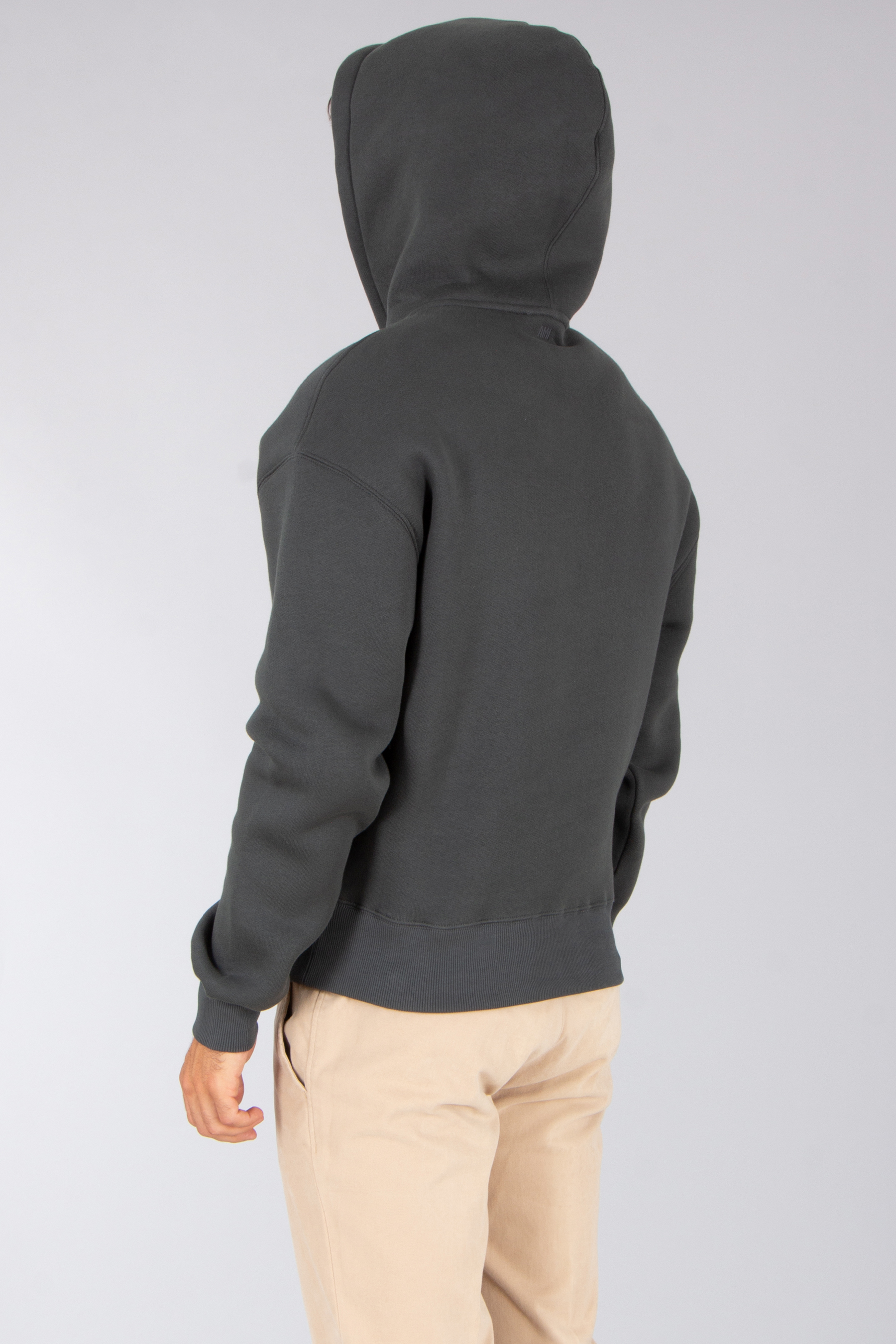 AMI PARIS Comfort Fit Ami De Coeur Brushed Cotton Blend Fleece Hoodie Pulli, Sweatshirt, Kapuzenpulli, Kapuze, Vlies
