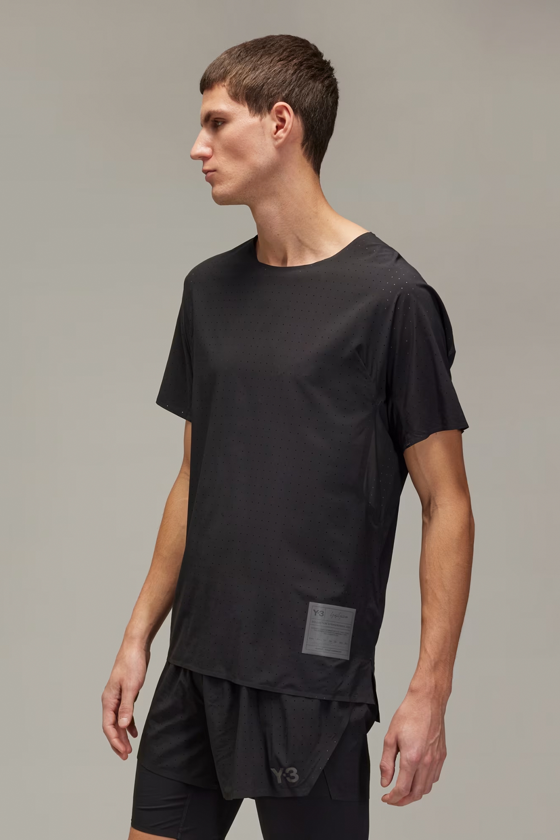 Y-3 Regular Fit Recycled Polyester Stretch Performance Running T-Shirt Y-3 Regular Fit Recycled Polyester Stretch Performance Running T-Shirt