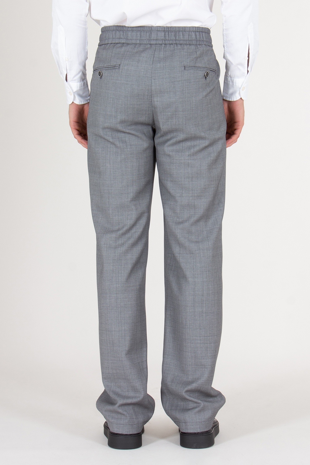 DOLCE & GABBANA Regular Fit Tailored Virgin wool Drawcord Trousers
