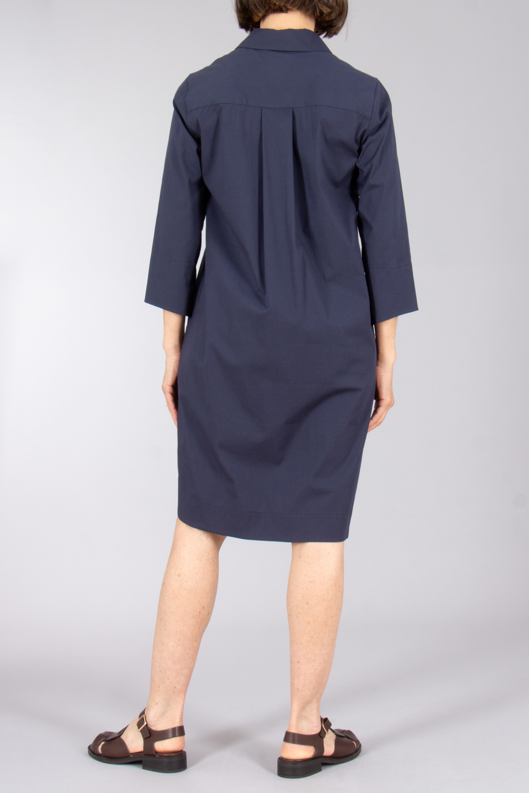 0039 ITALY Casual Fit Stretch Cotton Blend Poplin Shirt Dress Derry Mantel, Kleid, Formelle Kleidung, Person, Langarm
