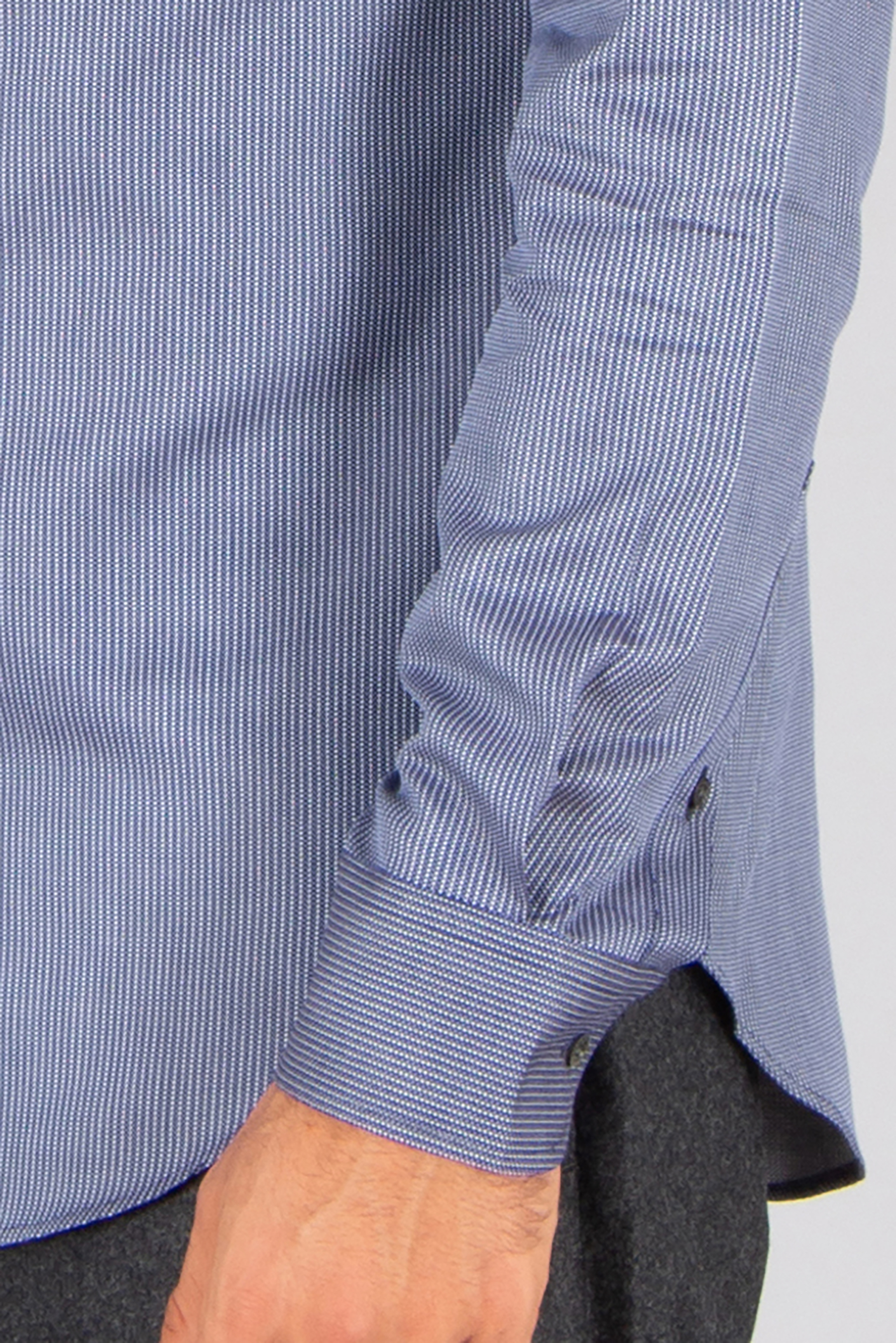 EMPORIO ARMANI Modern Fit Micro Patterned Cotton Jacquard Shirt Langarm, Hemd, Hosen, Kleid, Hemd, Person