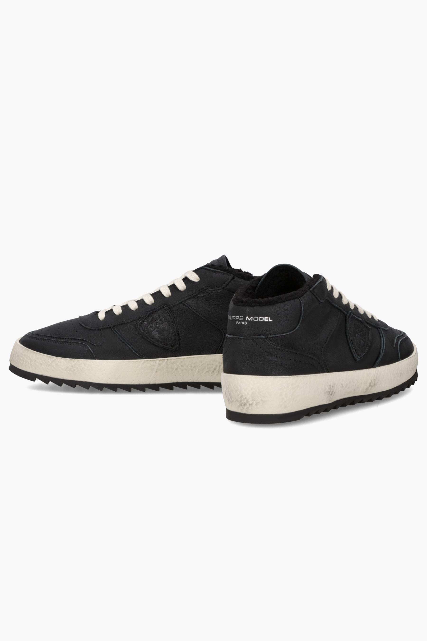 PHILIPPE MODEL Faux Shearling Lined Leather Sneakers Nice Mid Bekleidung, Schuhwerk, Schuh, Sneaker, Wildleder