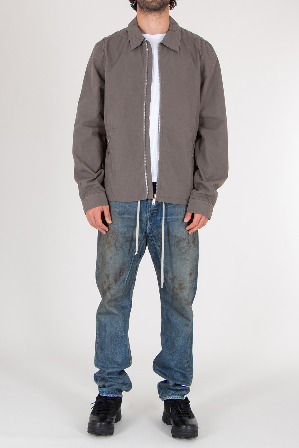 RICK OWENS DRKSHDW Zipped Jumbo Organic Ripstop Cotton Shirt Jacket