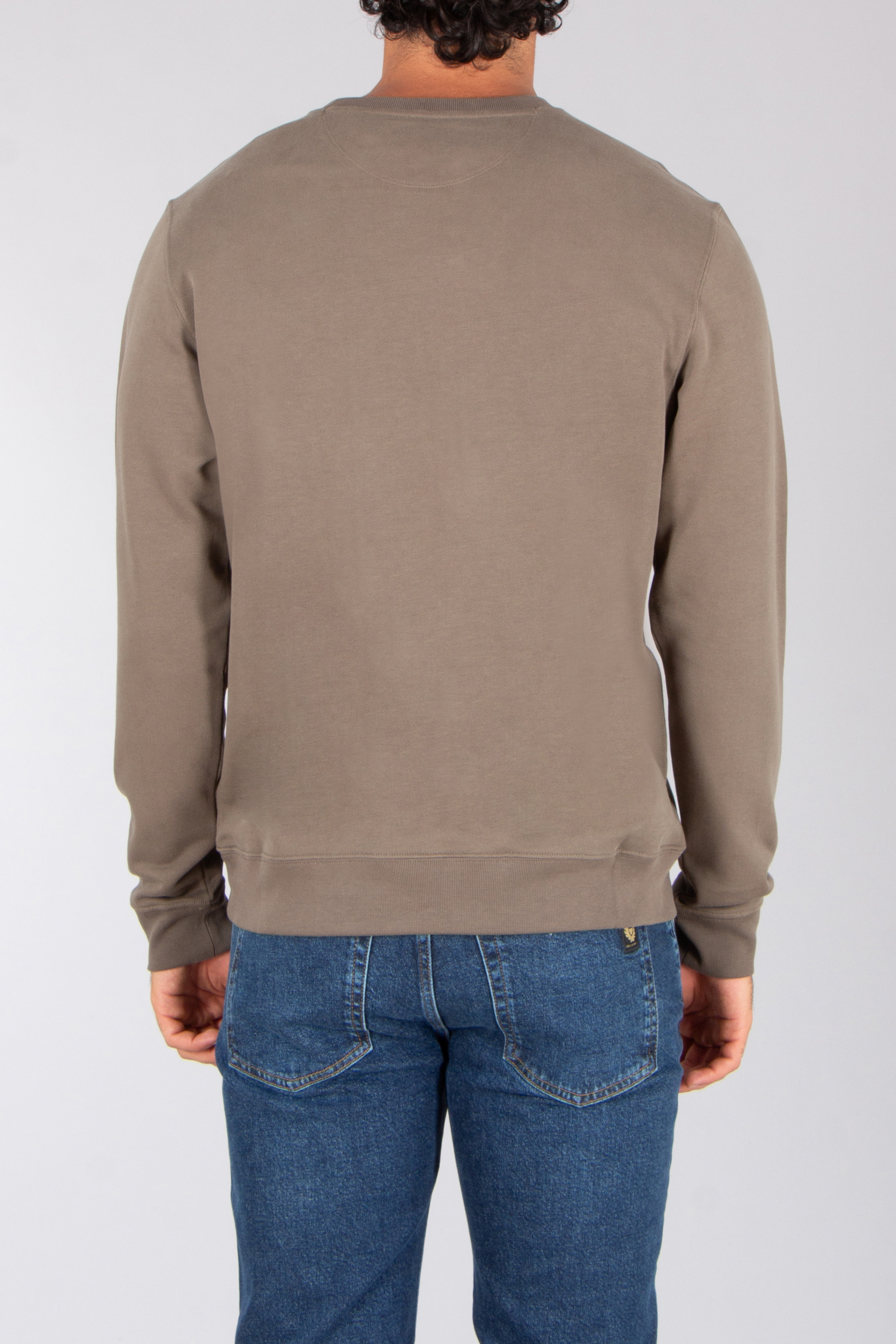 BELSTAFF Regular Fit Supima Cotton Fleece Crew Neck Sweatshirt Curator Langarm, Strickwaren, Pullover, Sweatshirt, Jeans