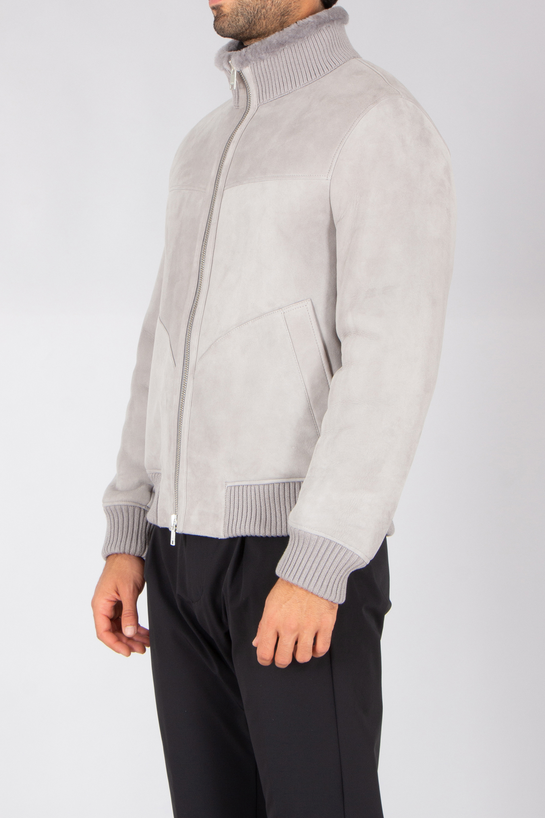 ARMA Regular Fit Shearling Suede Jacket Arek Strickwaren, Pullover, Kapuzenpulli, Mantel, Fleece
