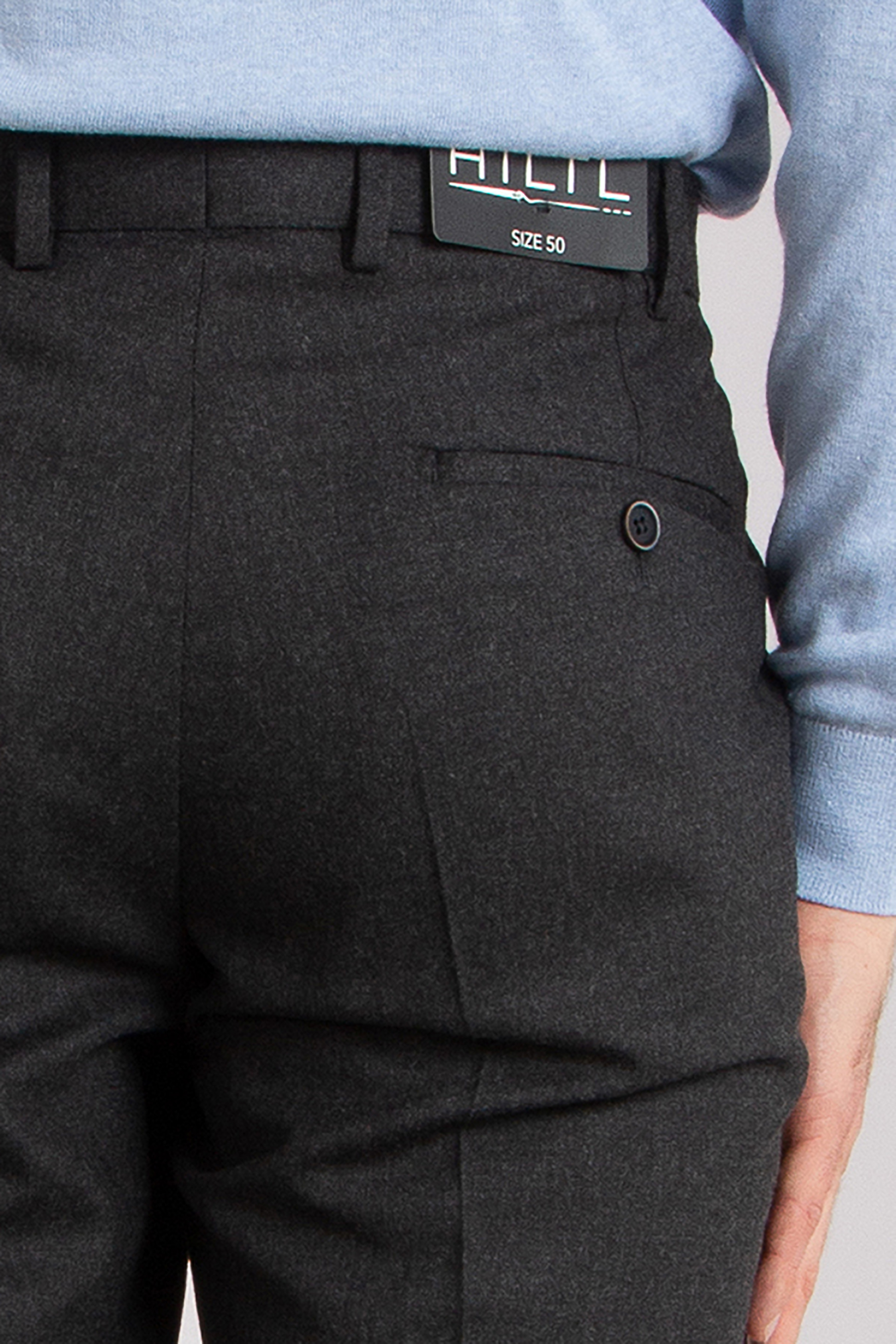 HILTL Slim Fit Virgin Wool Blend Stretch Pants Terni