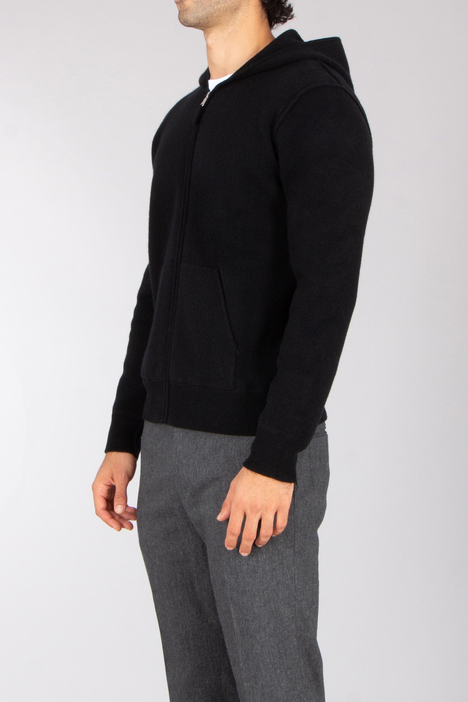 ALLUDE Regular Fit Ribbed Virgin Wool-Cashmere Blend Knit Hoodie Strickwaren, Pullover, Vlies, Sweatshirt, Kapuzenpulli