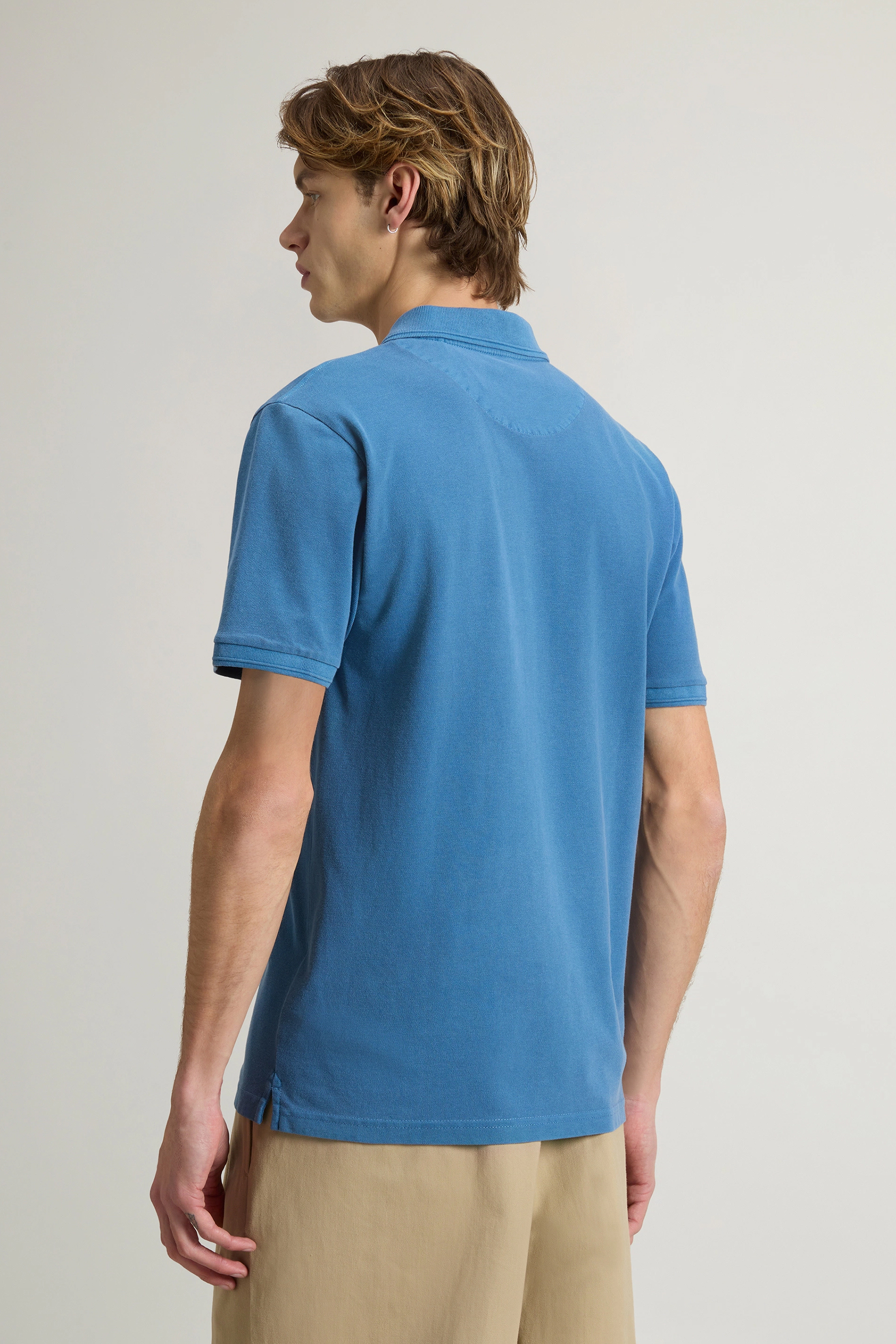 WOOLRICH Slim Fit Stretch Cotton Piqué Polo Shirt Mackinack WOOLRICH Slim Fit Stretch Cotton Piqué Polo Shirt Mackinack