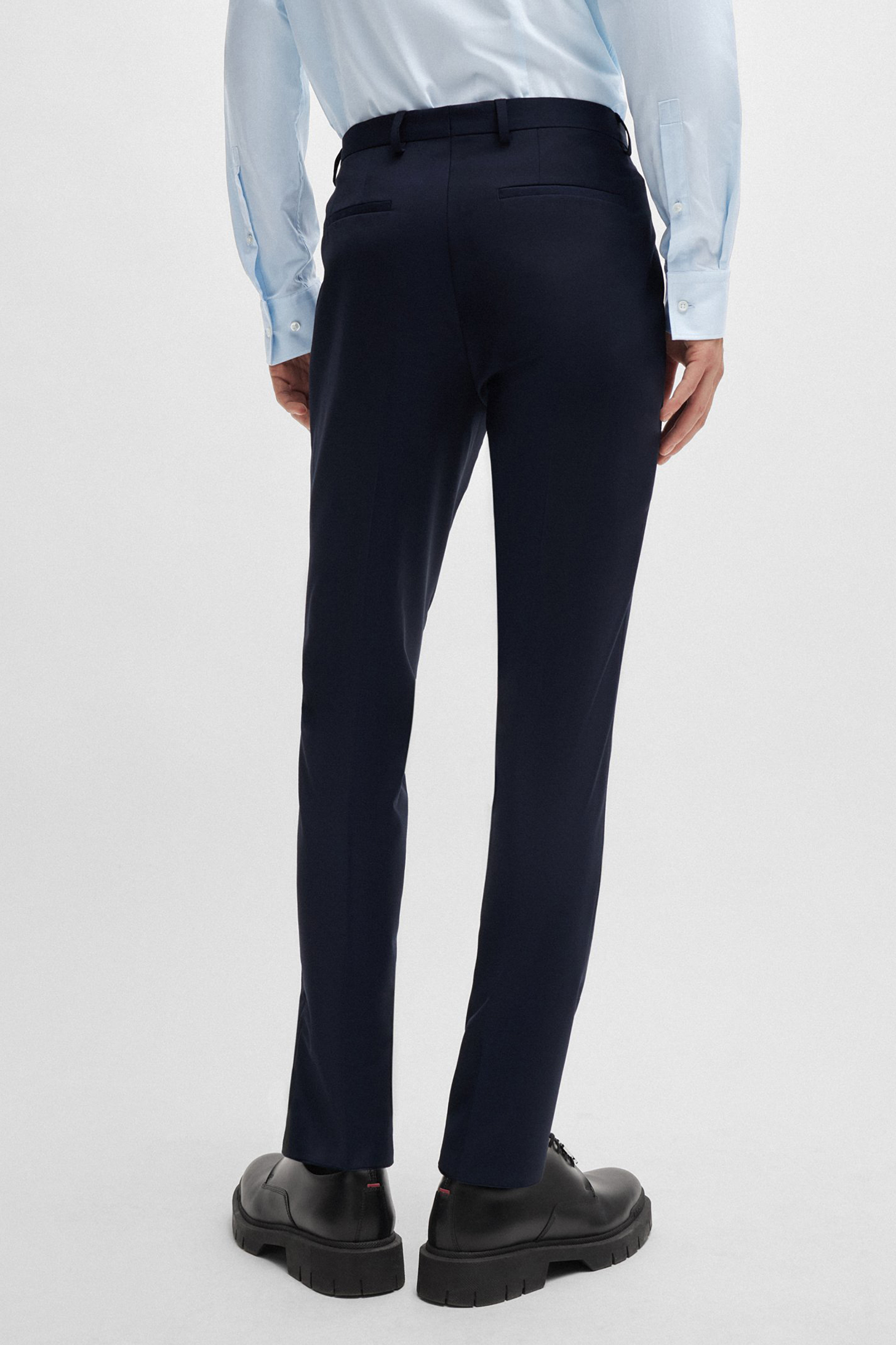 HUGO Extra Slim Fit Stretch Virgin Wool Blend Pants Hesten Bekleidung, Hosen, Jeans