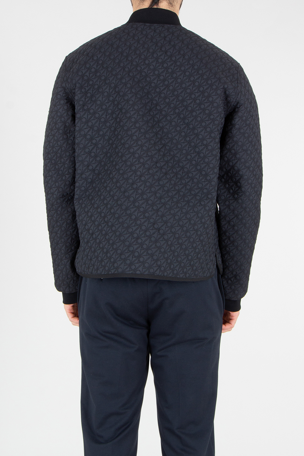 MOOSE KNUCKLES Regular Fit Monogram Quilting Recycled Nylon Transit Liner Bomber Mono Jacket