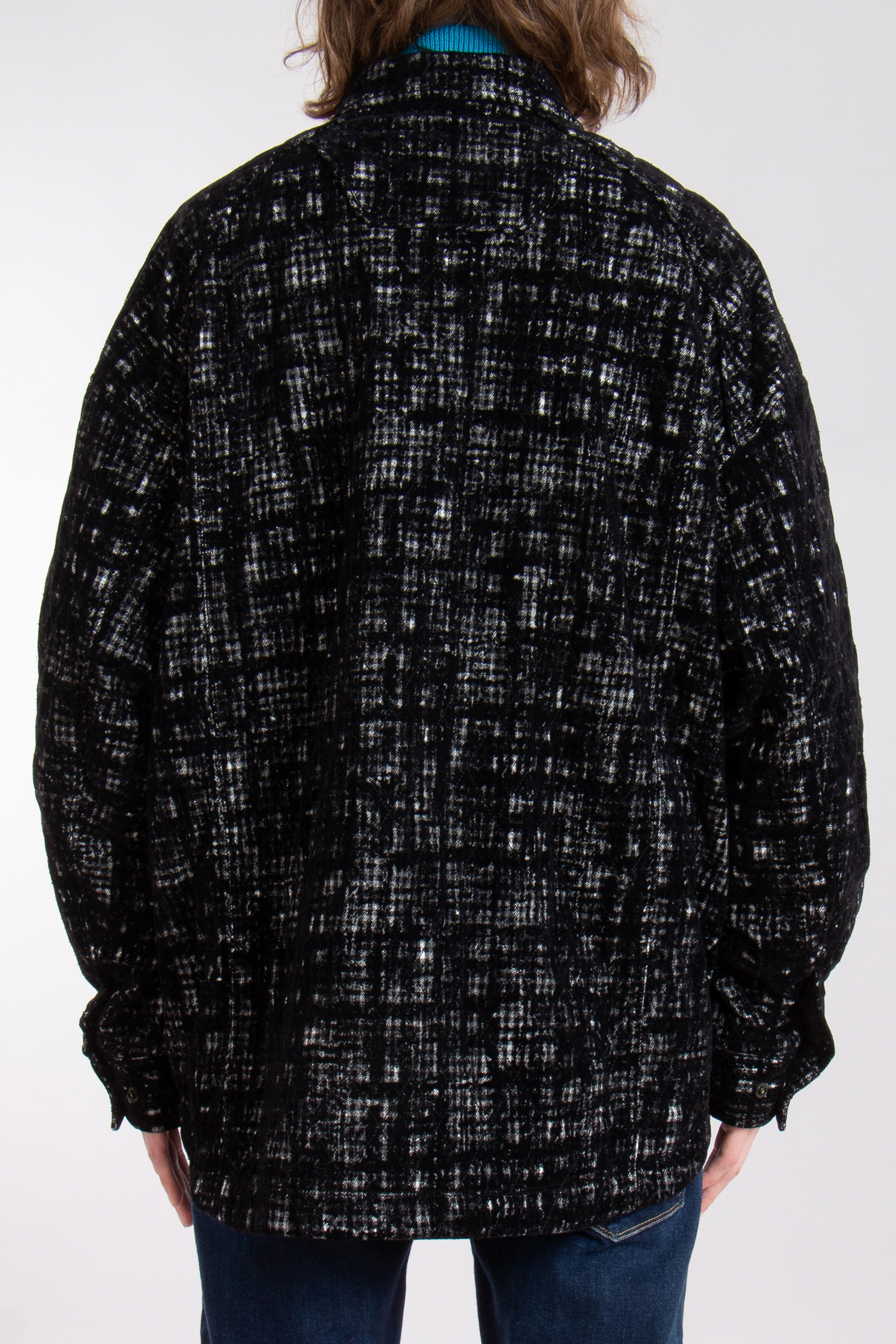 JUUN.J Padded Flocked Cotton-Wool Blend Overshirt JUUN.J Padded Flocked Cotton-Wool Blend Overshirt