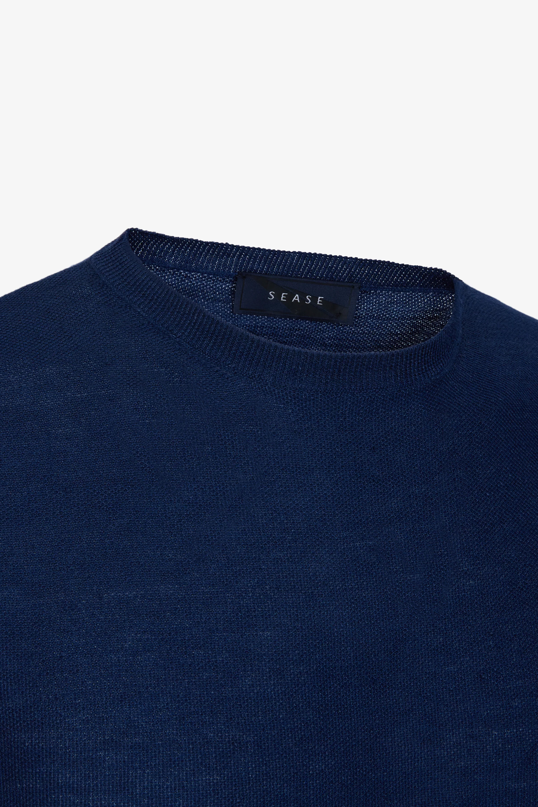 SEASE Regular Fit Linen-Cotton Blend Knit T-Shirt