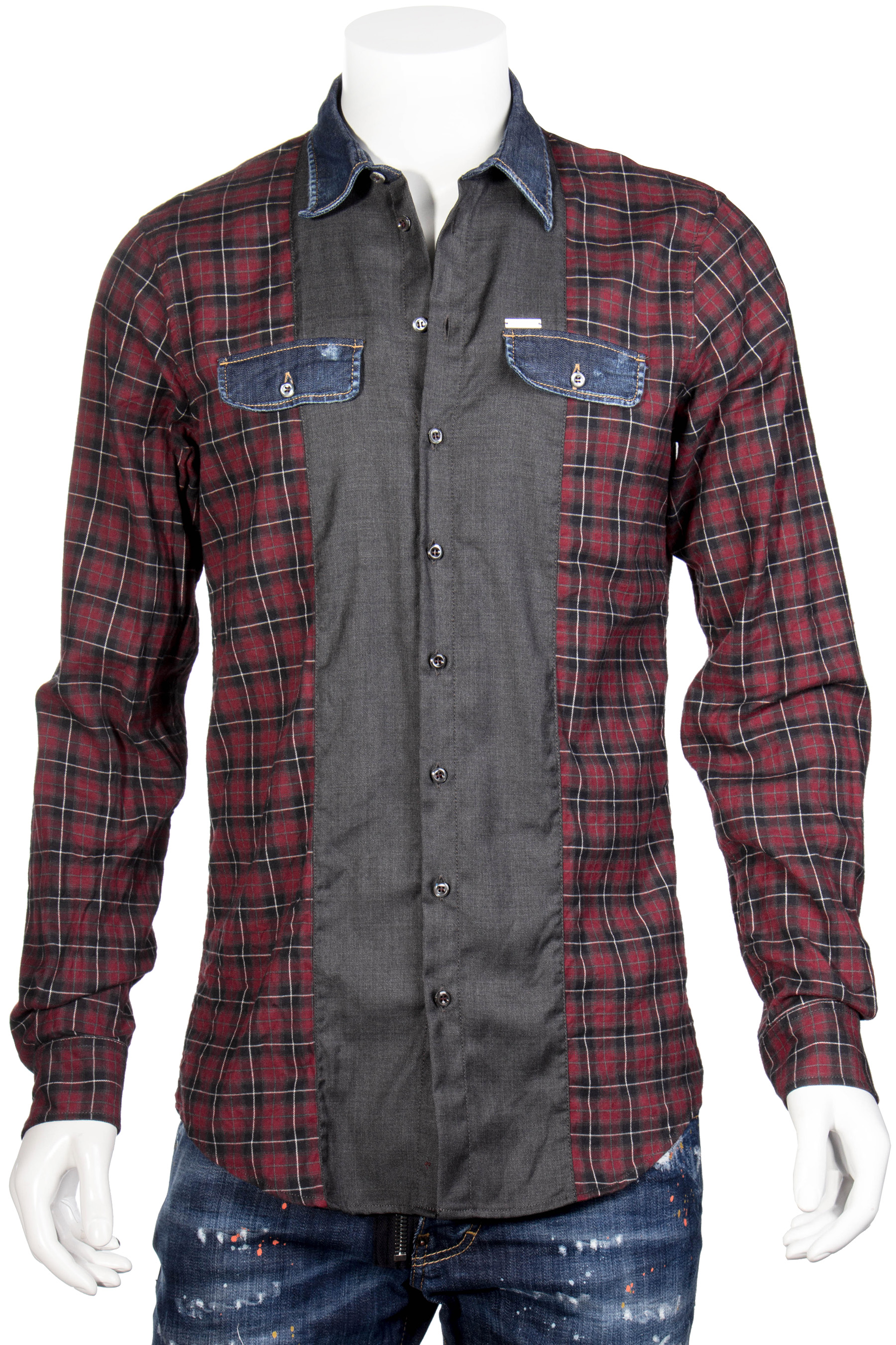 DSQUARED2 Checkered Denim Shirt