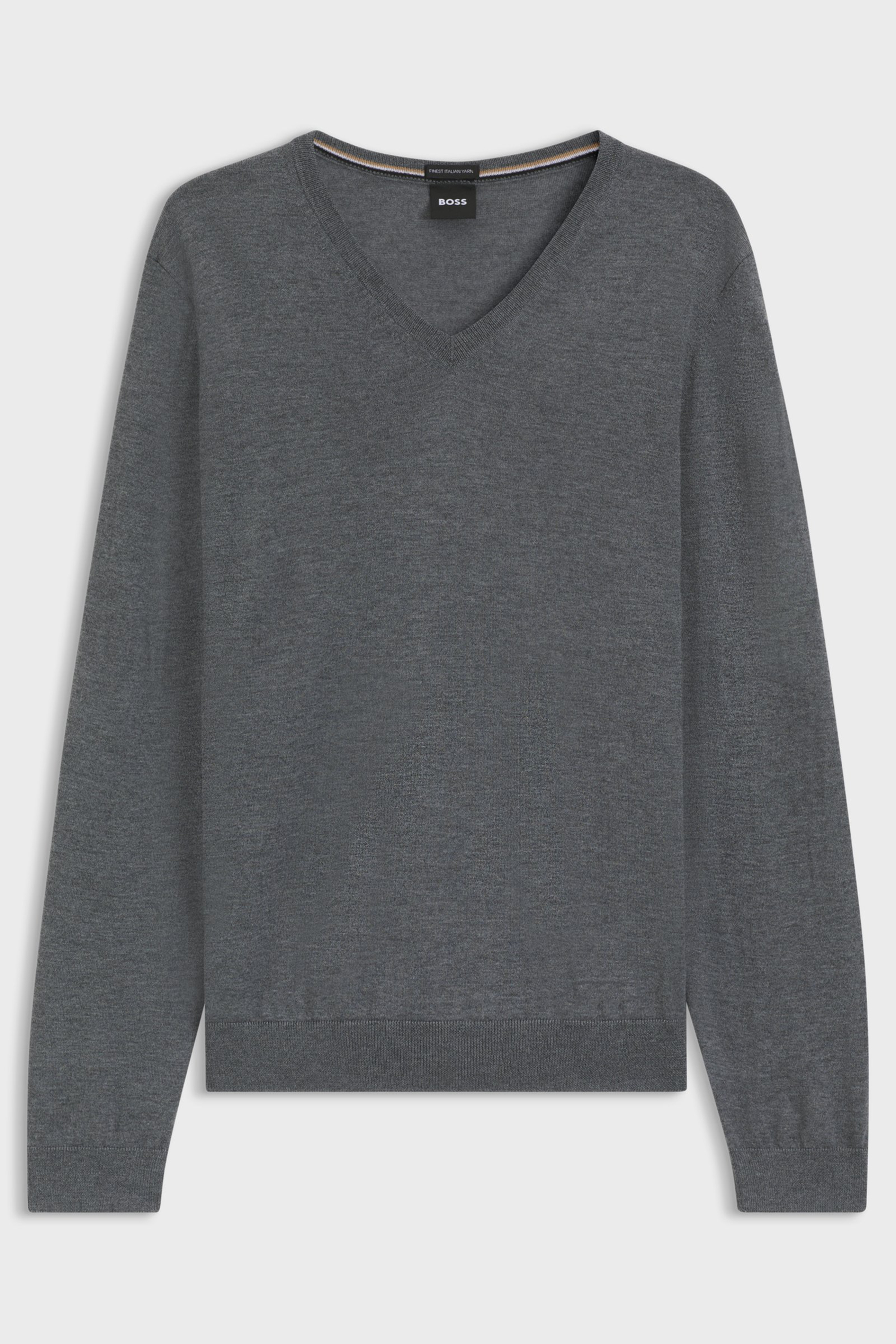 BOSS Slim Fit Virgin Wool V-Neck Sweater Melba-P