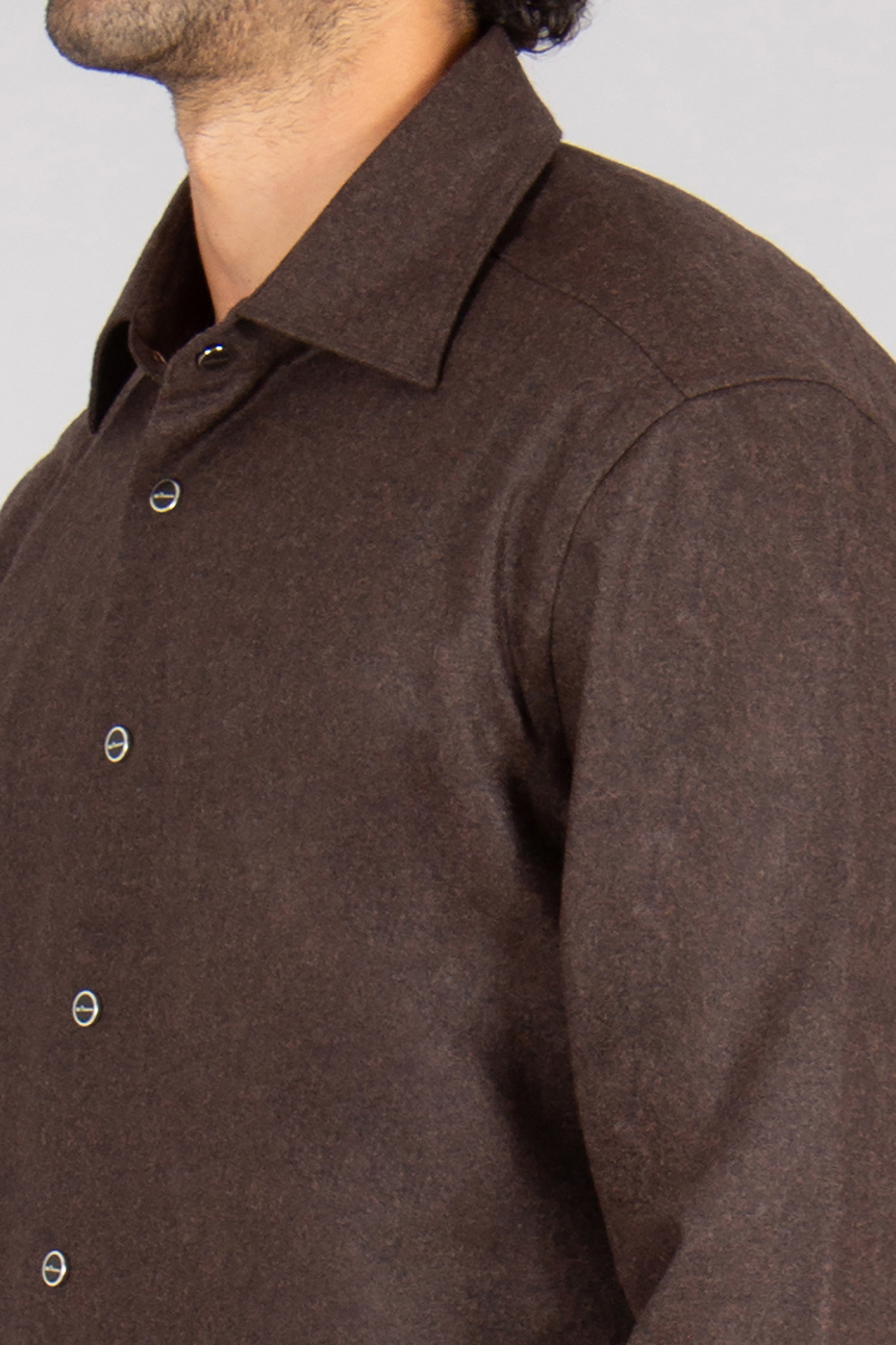 KITON Regular Fit Wool Blend Stretch Flannel Shirt Nerano Bekleidung, Hemd, Mantel, Langarm, Ärmel